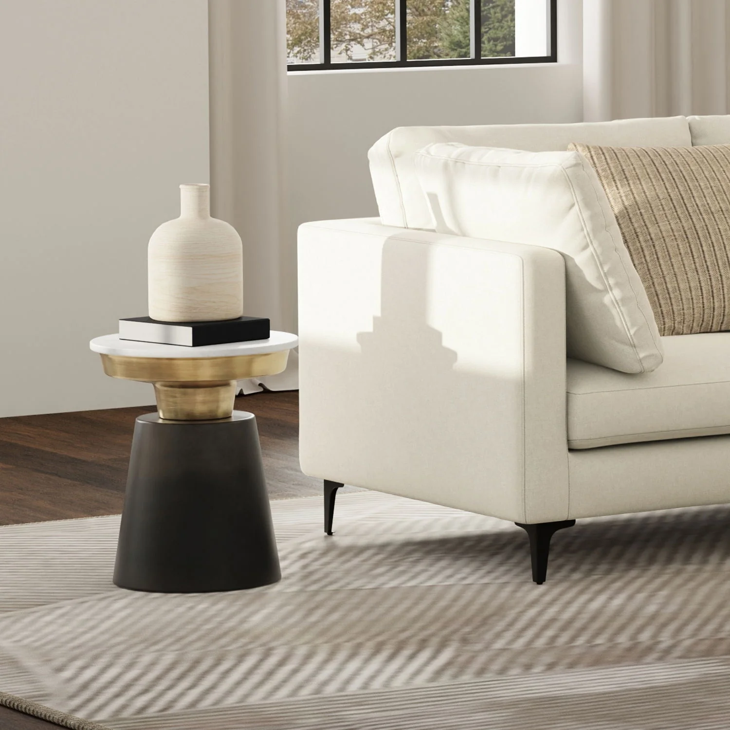 Jaxine - Side Table - Black / Gold - Image 2