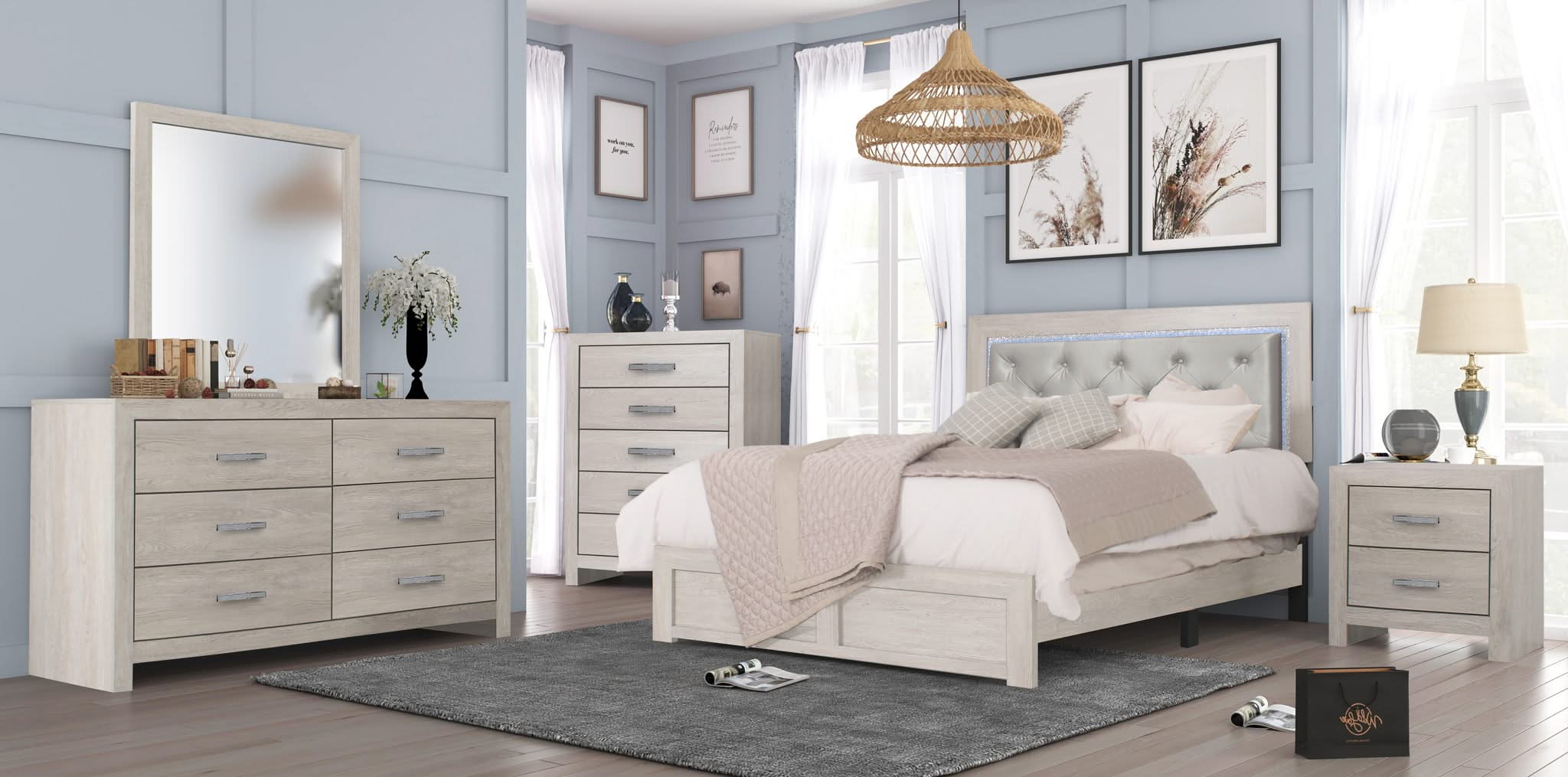 Jaylen - Queen Bed In One Box - Limed Oak - Image 3