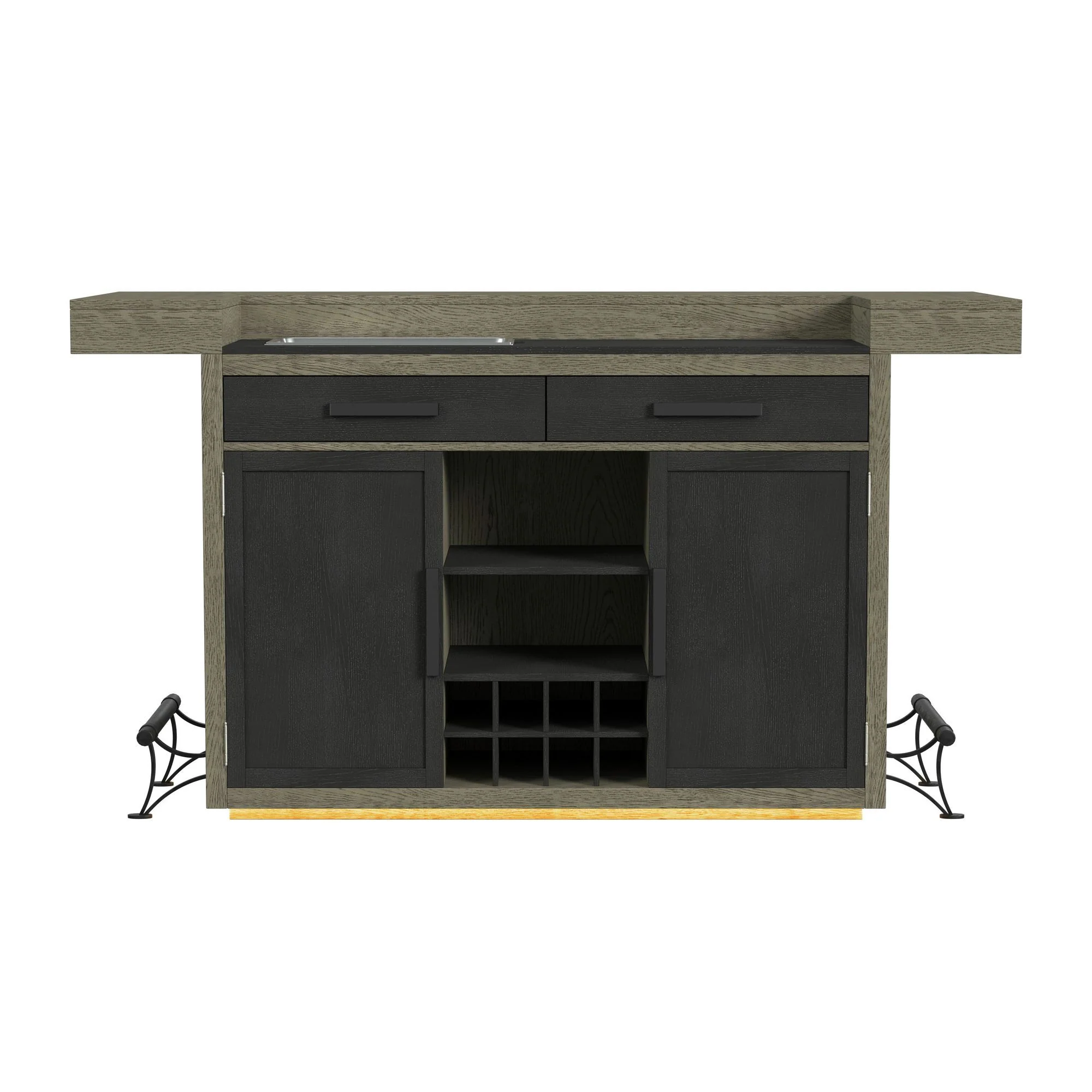 Jemma - Bar Table With Light - Gray And Dark Espresso - Image 2