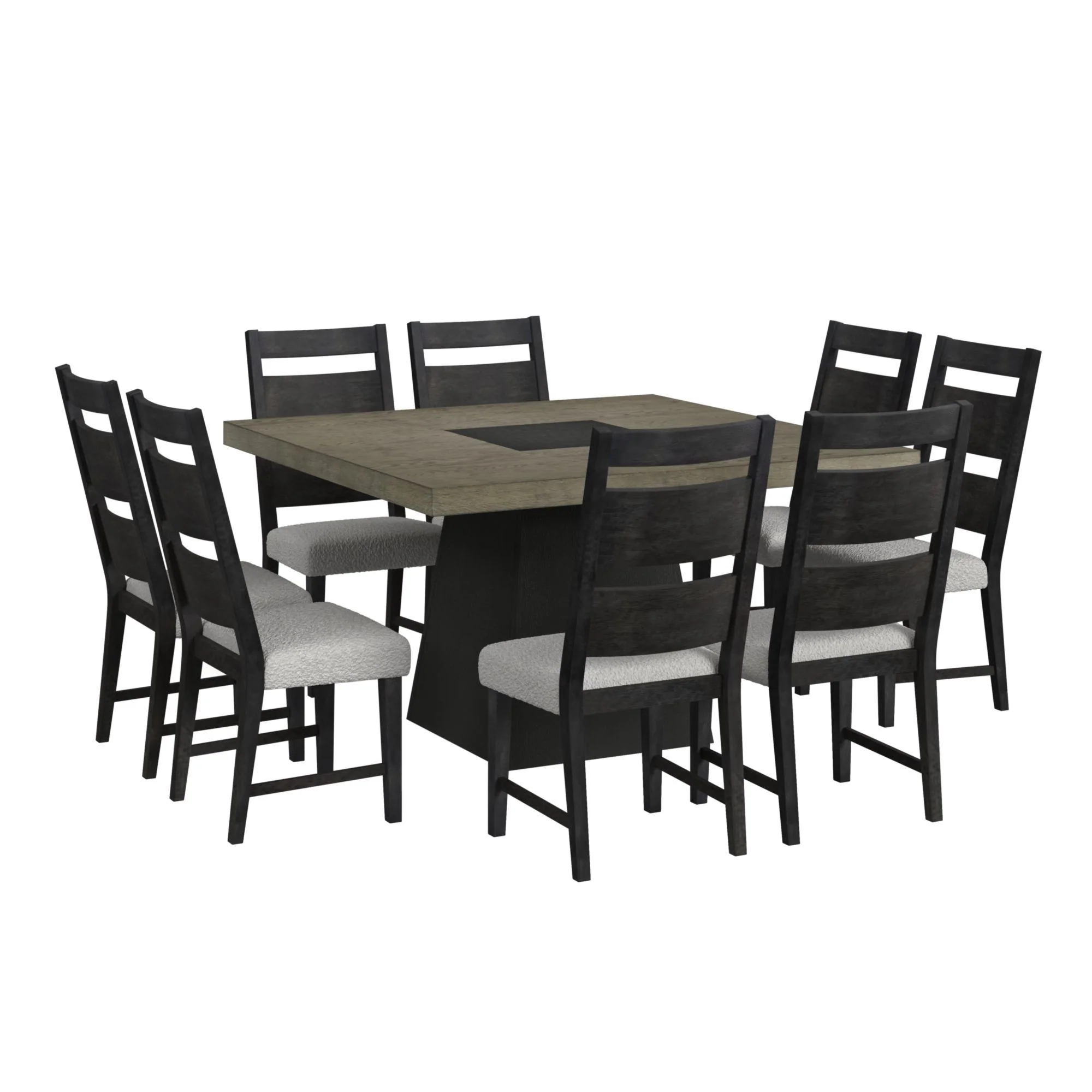 Jemma - Square Dining Table - Gray / Dark Espresso - Image 3