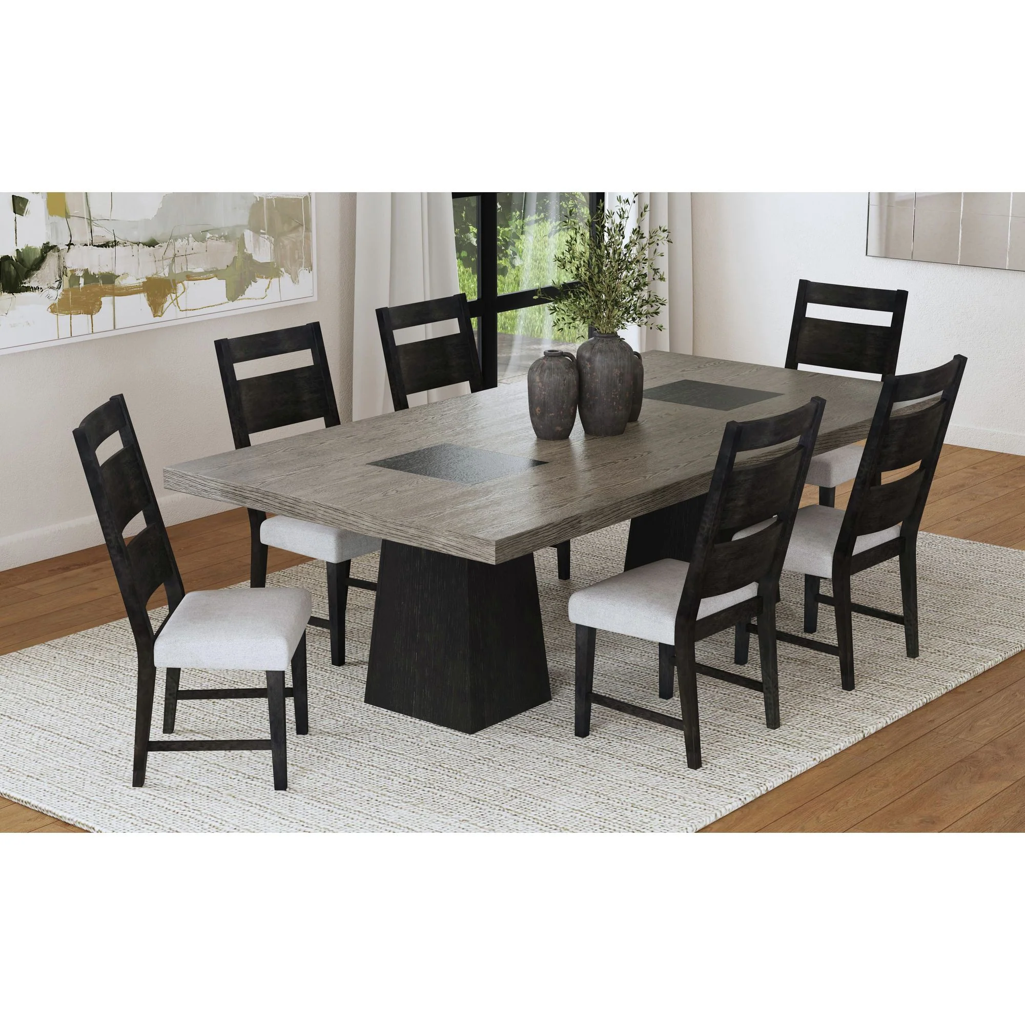 Jemma - Wood Back Dining Side Chair (Set of 2) - Dark Espresso / Beige Linen - Image 3