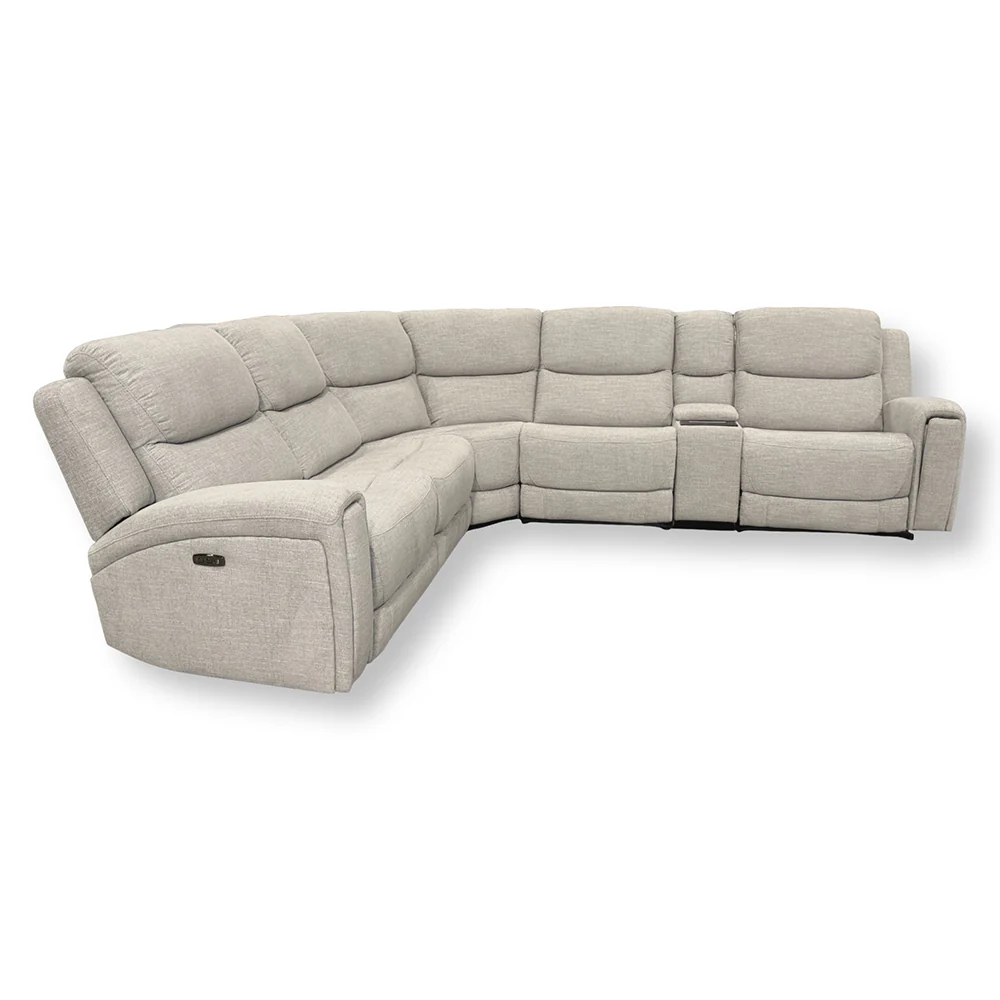 Jensen Grey Contemporary 6-Piece Power Reclining Sectional with Power Headrests and Zero Gravity - Image 3