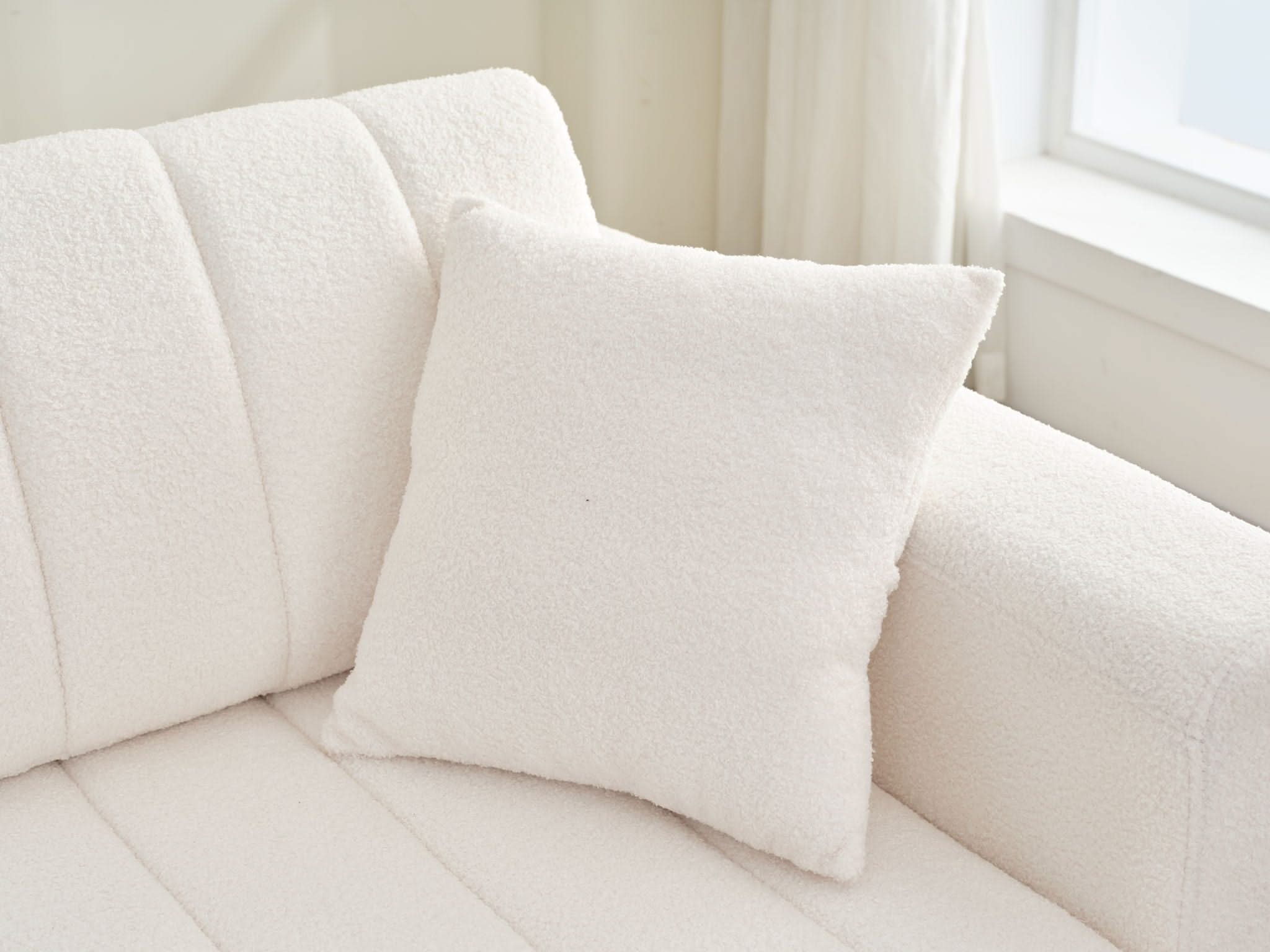 Jessica - Lamb Wool Sectional Sofa With Chaise, Versatile Configuration - Image 4