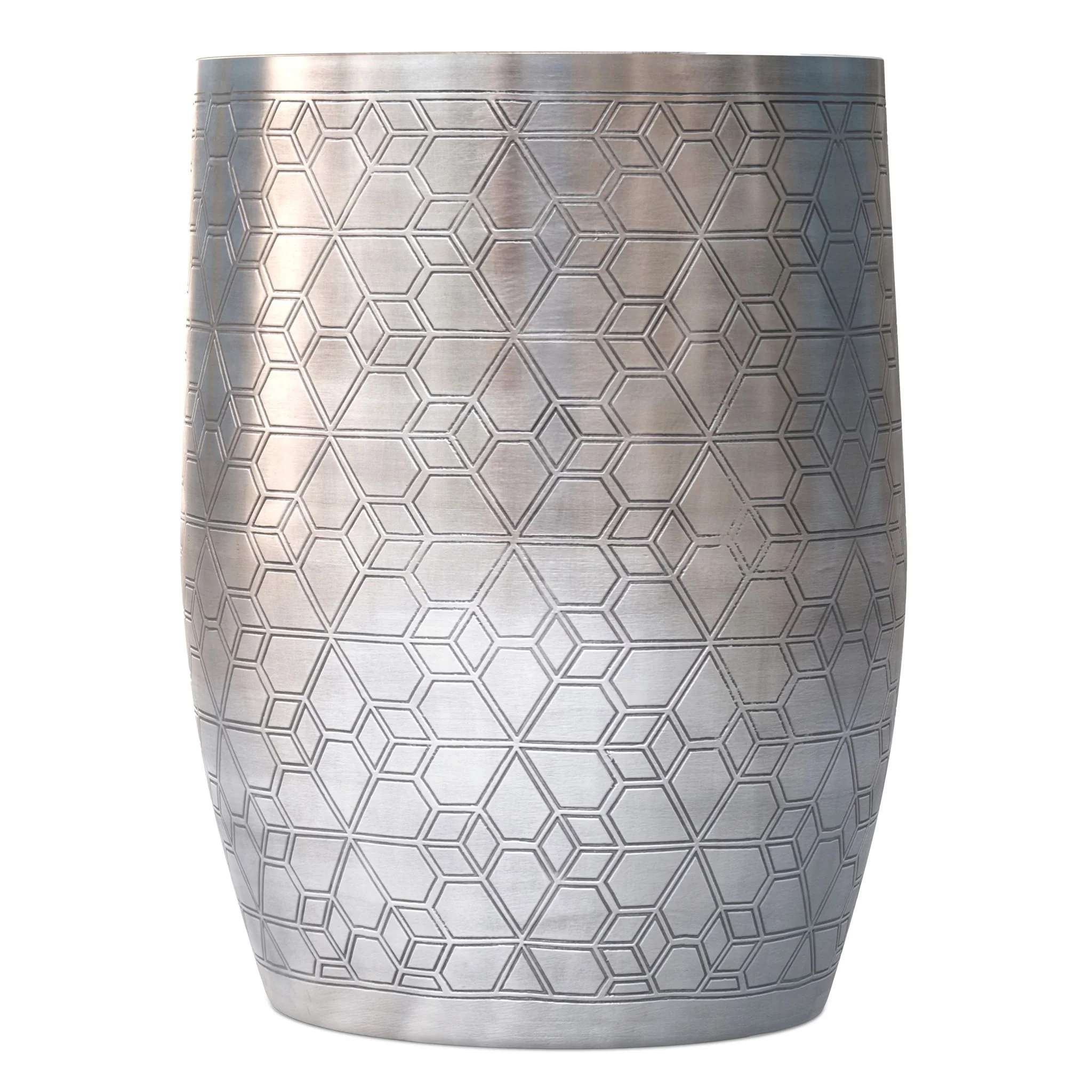 Johnsen - Geometric Pattern Accent Table - Antique Silver - Image 2