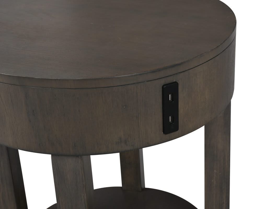 Jonah - MDF End Table With USB Ports - Light Brown - Image 2