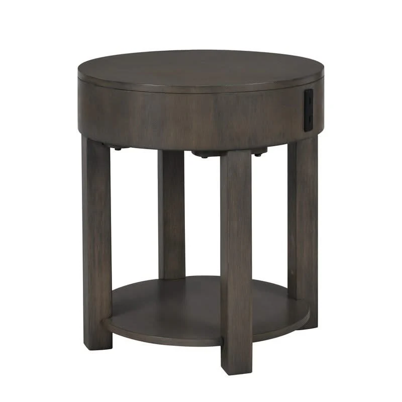 Jonah - MDF End Table With USB Ports - Light Brown - Image 4