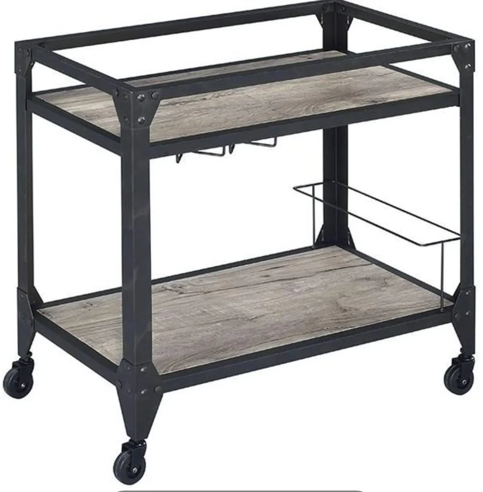 Jorgensen - Serving Cart - Rustic Oak / Charcoal - Image 3