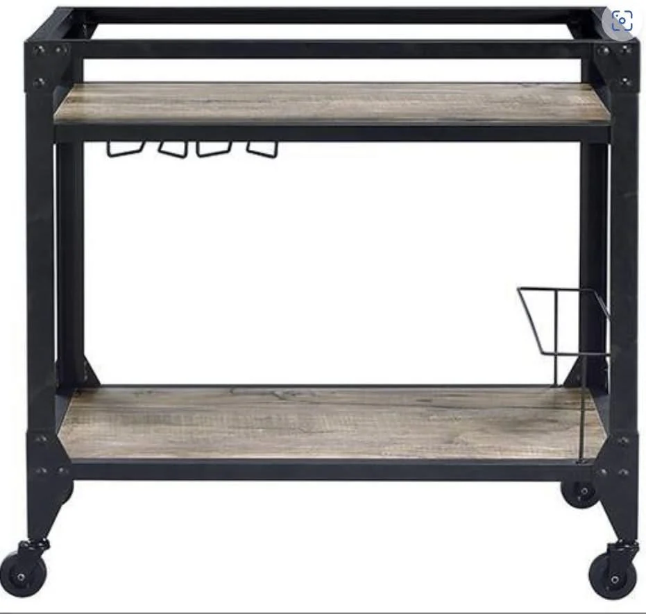 Jorgensen - Serving Cart - Rustic Oak / Charcoal - Image 4