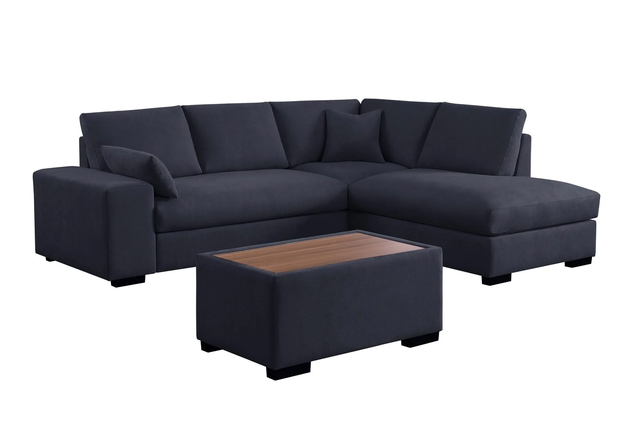 Joshua - 100" Sectional Sofa with Right Facing Chaise and Console Ottoman - Image 4
