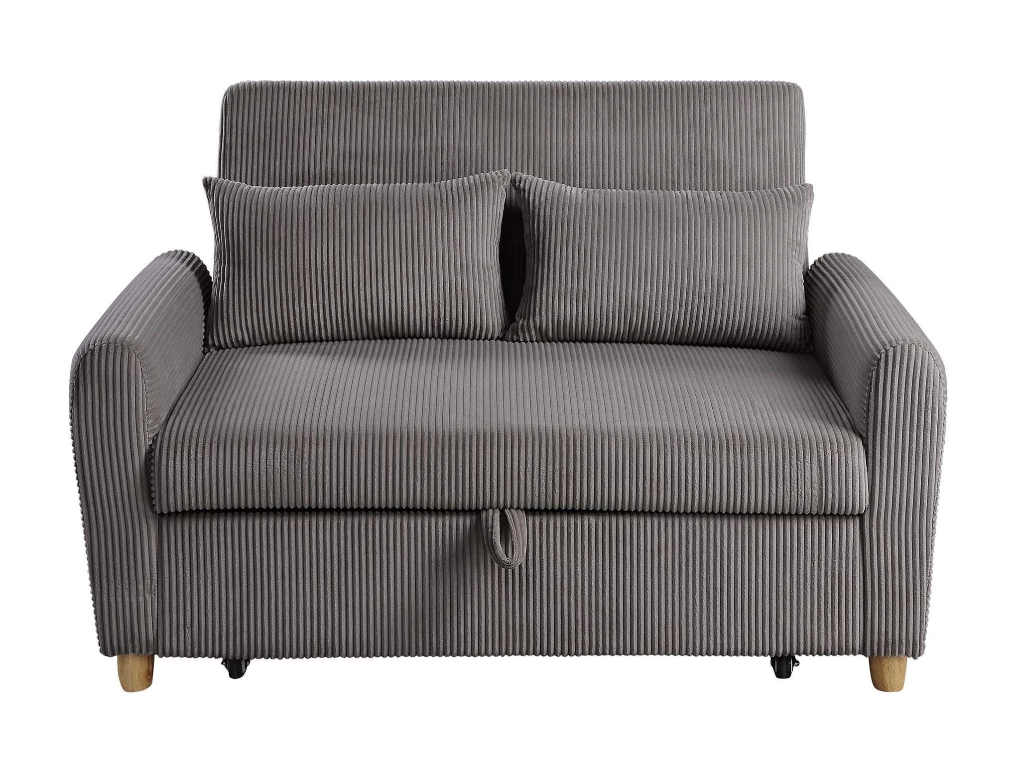 Justine - Convertible Sleeper Loveseat - Brown - Image 2