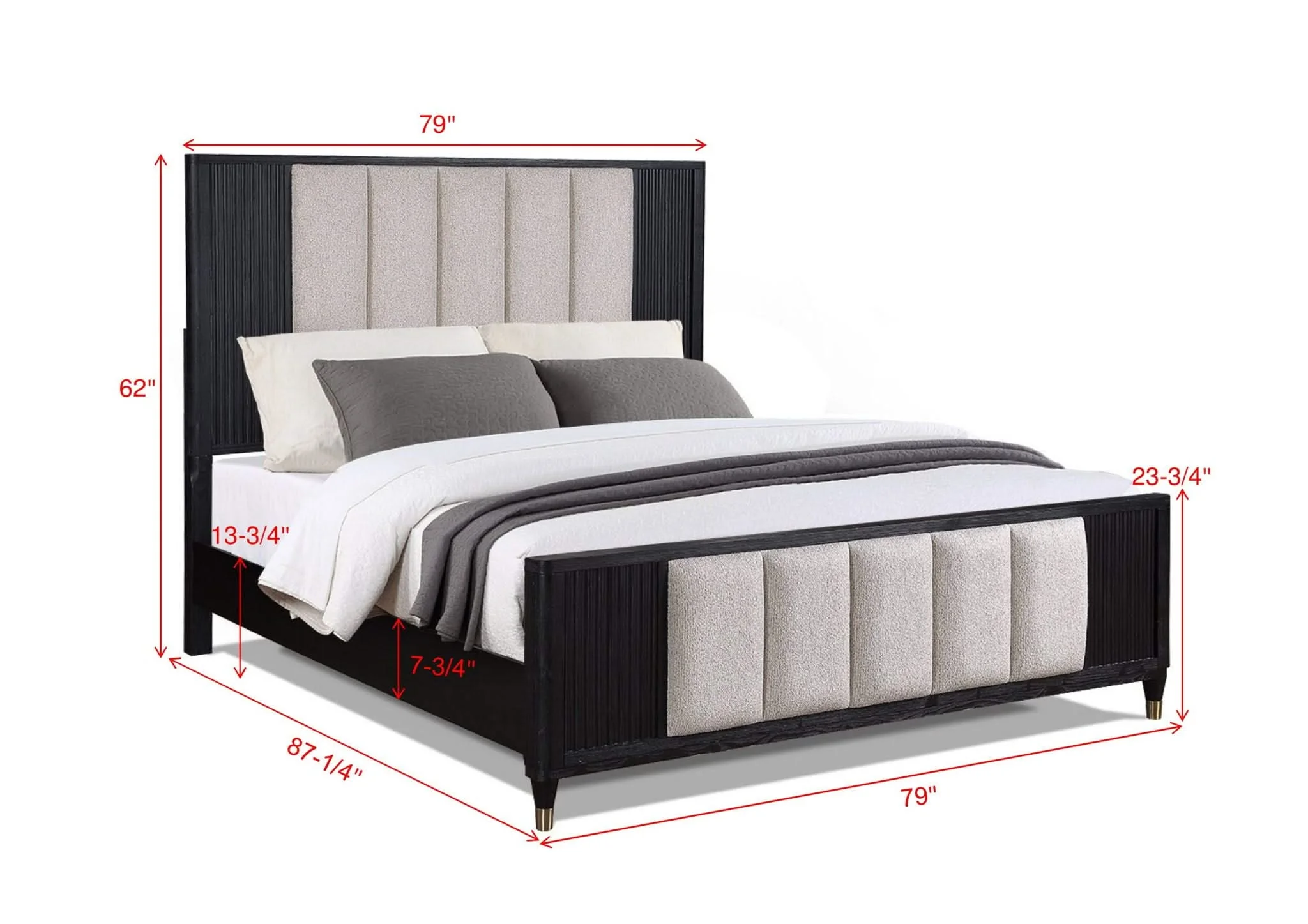 Kara - Queen Bed - Black - Image 4