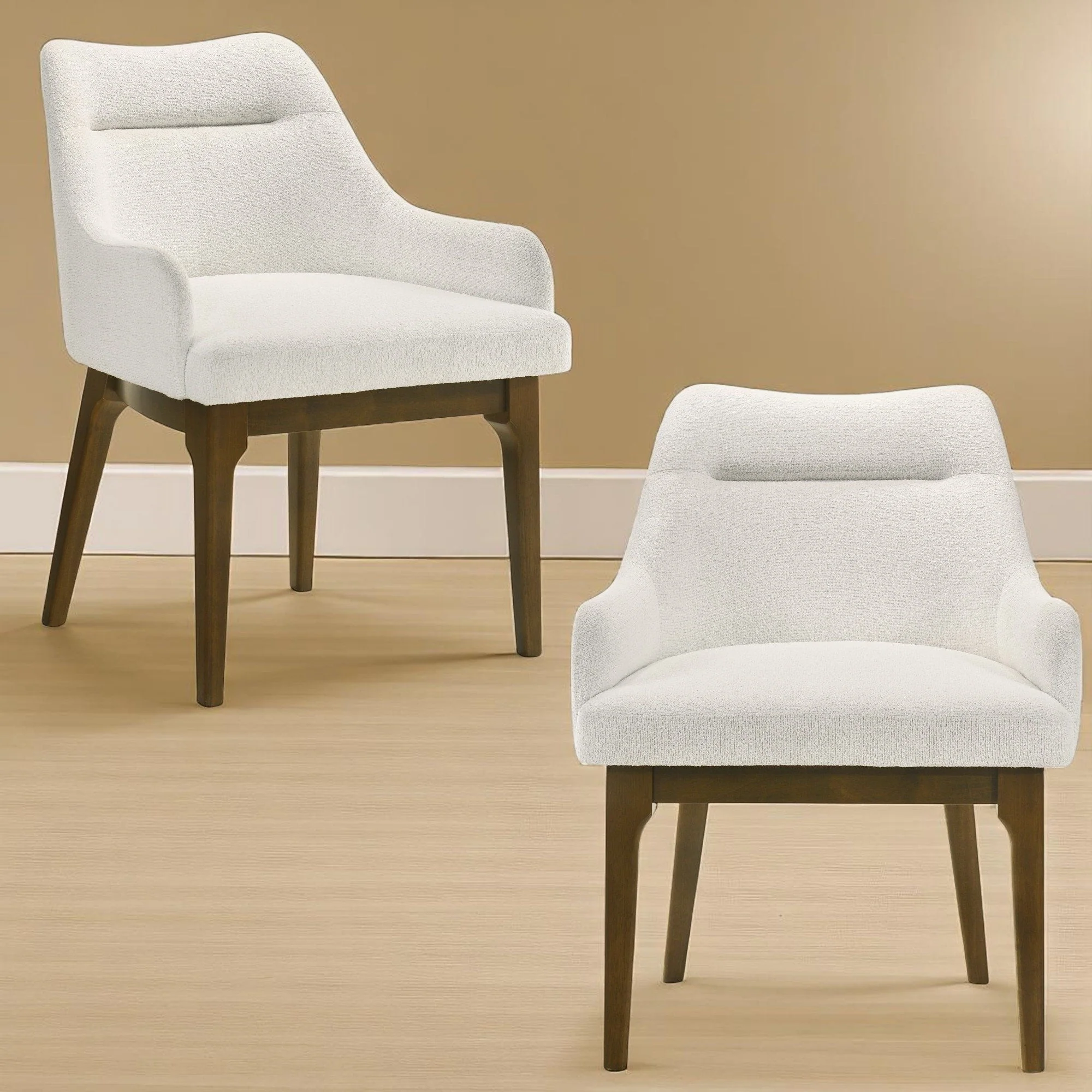 Kasha - Side Chair (Set of 2) - Beige / Oak - Image 3