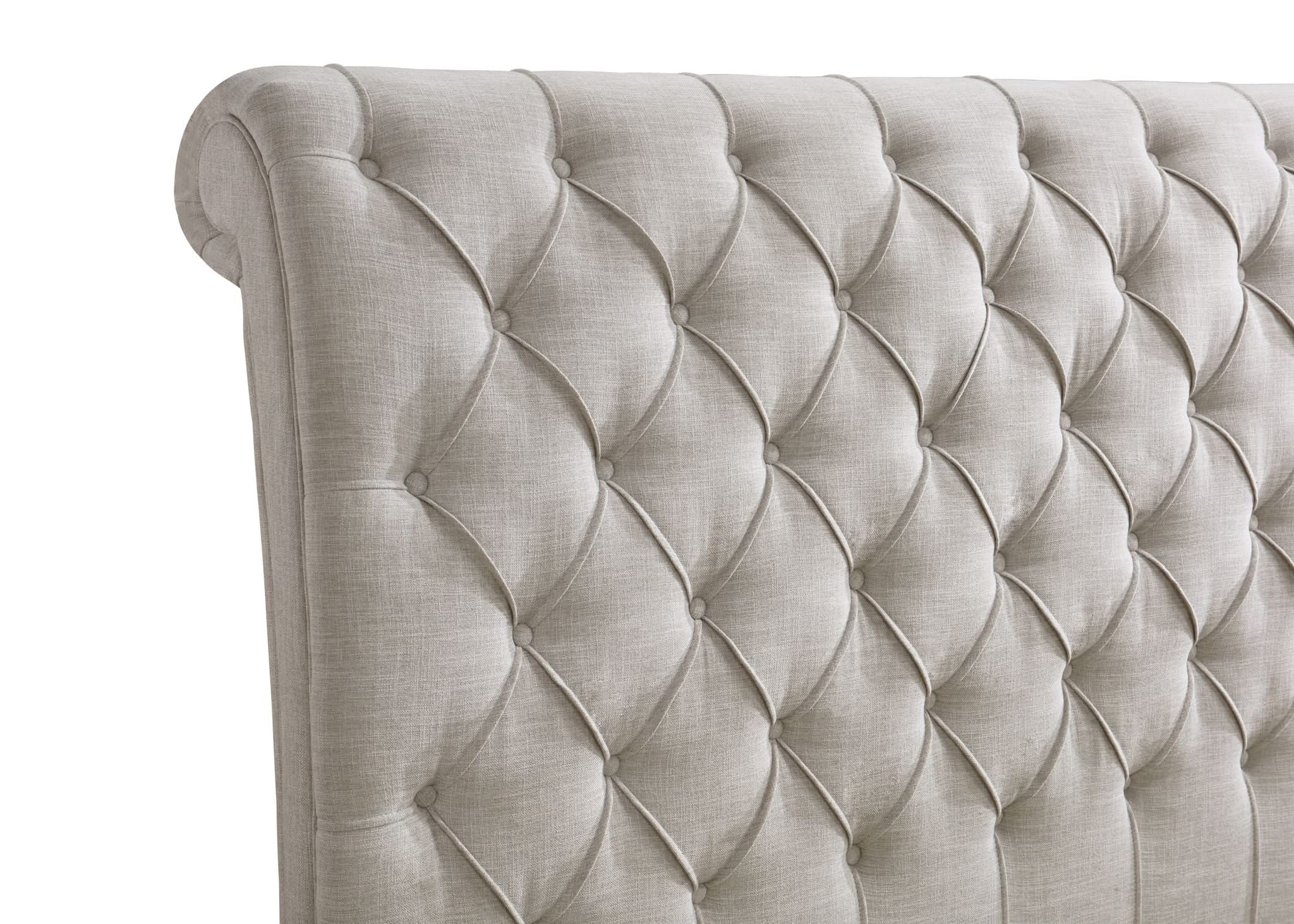 Kate - King Platform Bed - Light Gray Tweed - Image 2