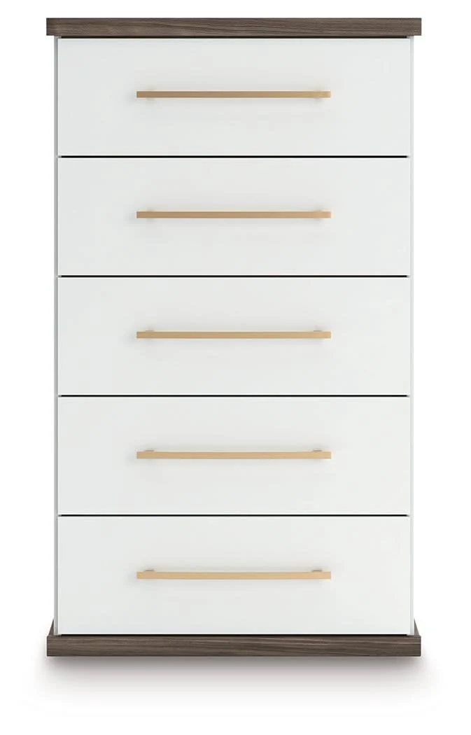 Kendanport - Five Drawer Chest - Brown / White - Image 4