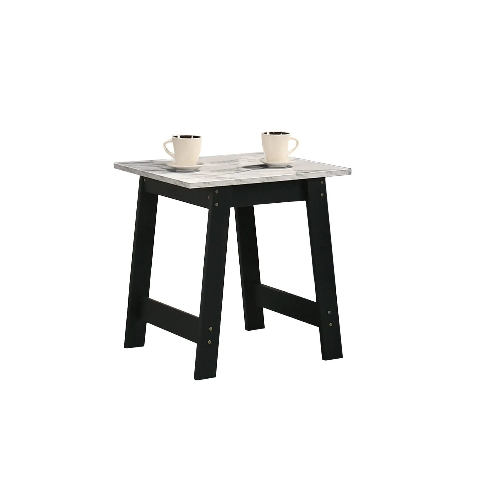Kenzo - End Table With Faux Marble Top Finish - Black - Image 4