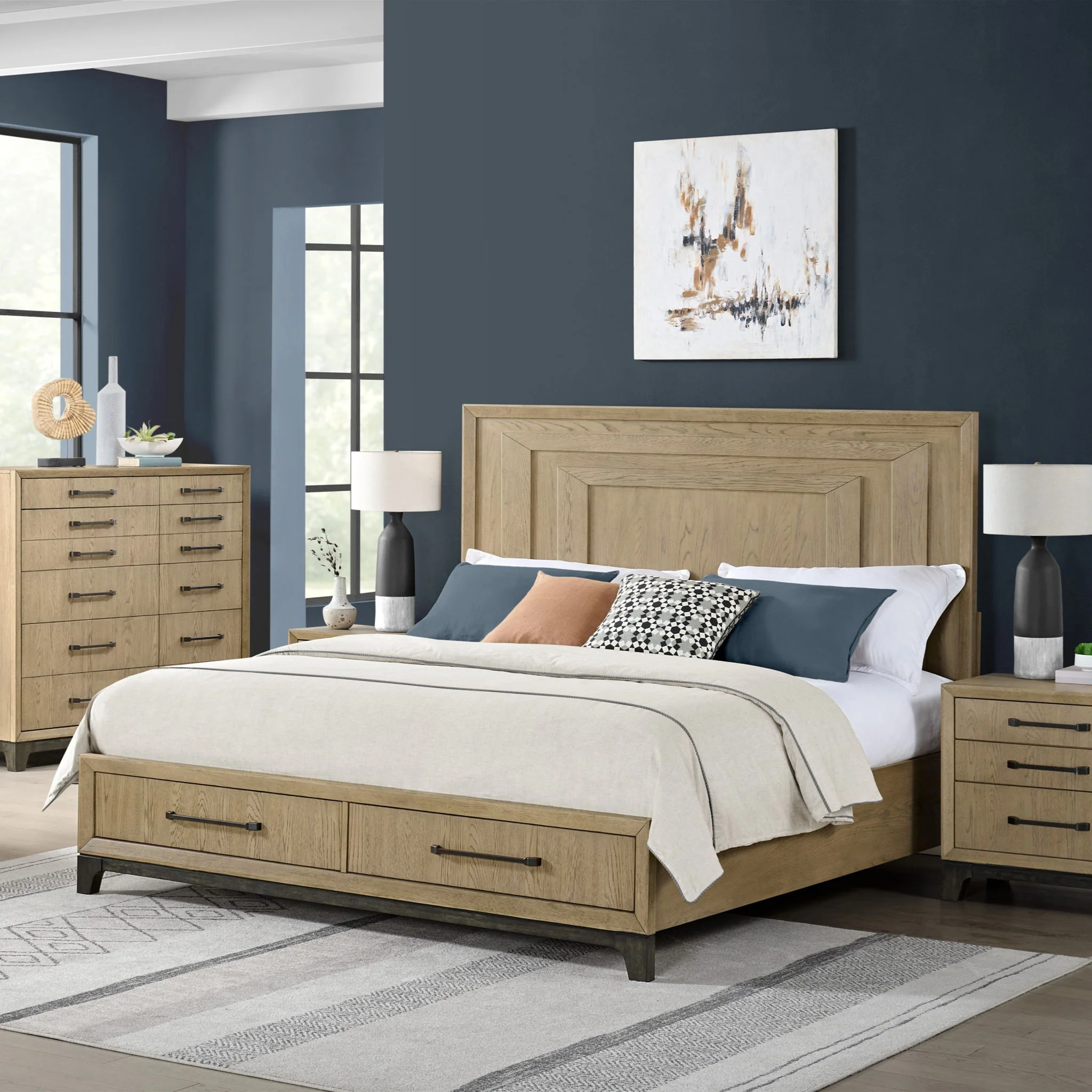 King Panel Bed - Brown - Image 3