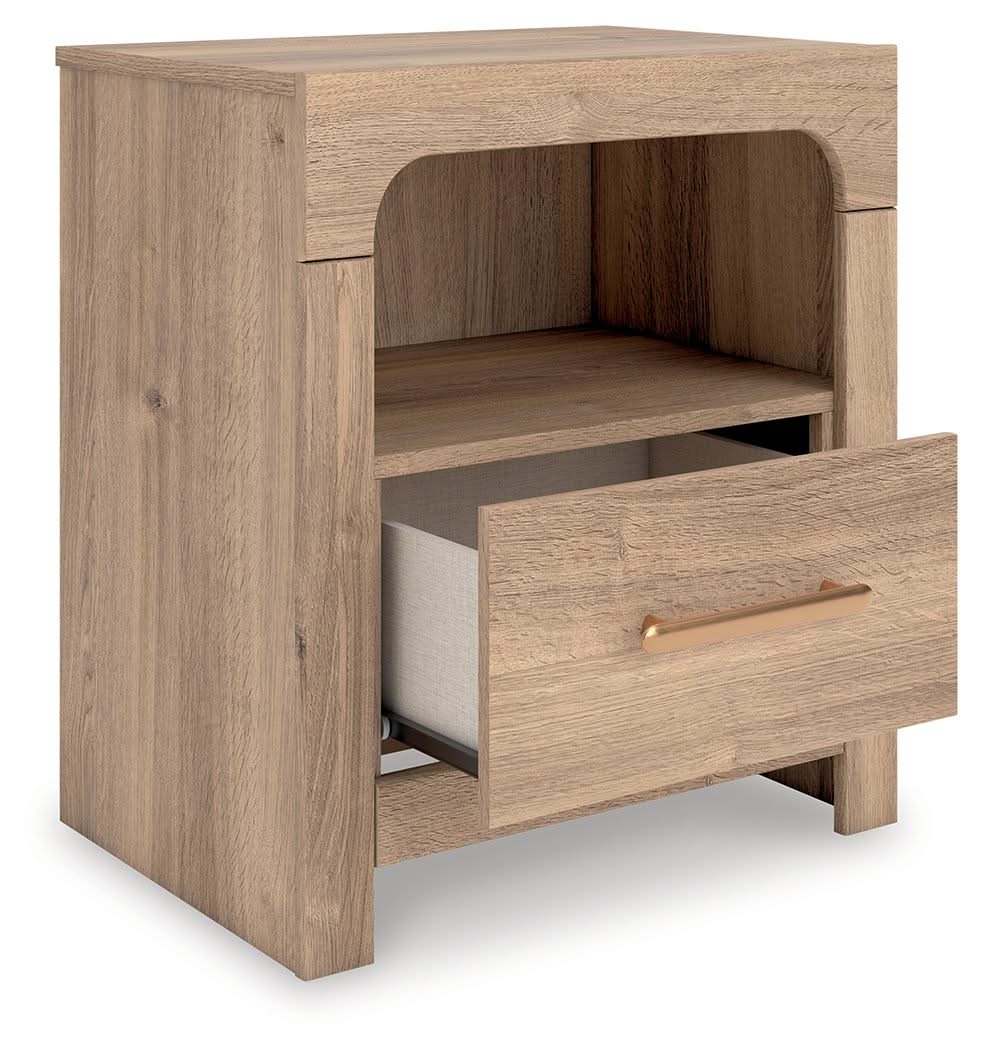 Kinlanni - One Drawer Night Stand - Tan - Image 3
