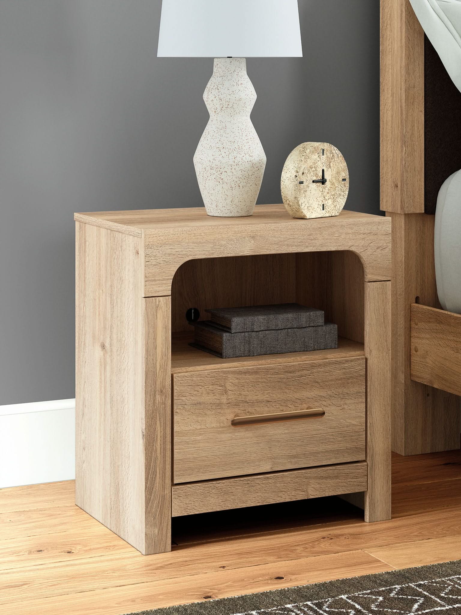 Kinlanni - One Drawer Night Stand - Tan - Image 4