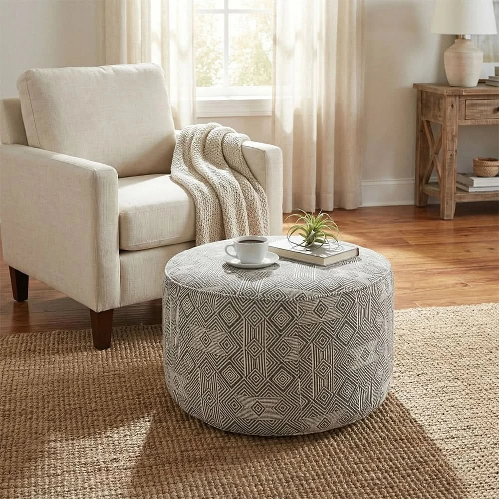Kirkpatrick Graphite Contemporary Upholstered Ottoman with Plush Cushion - Image 3