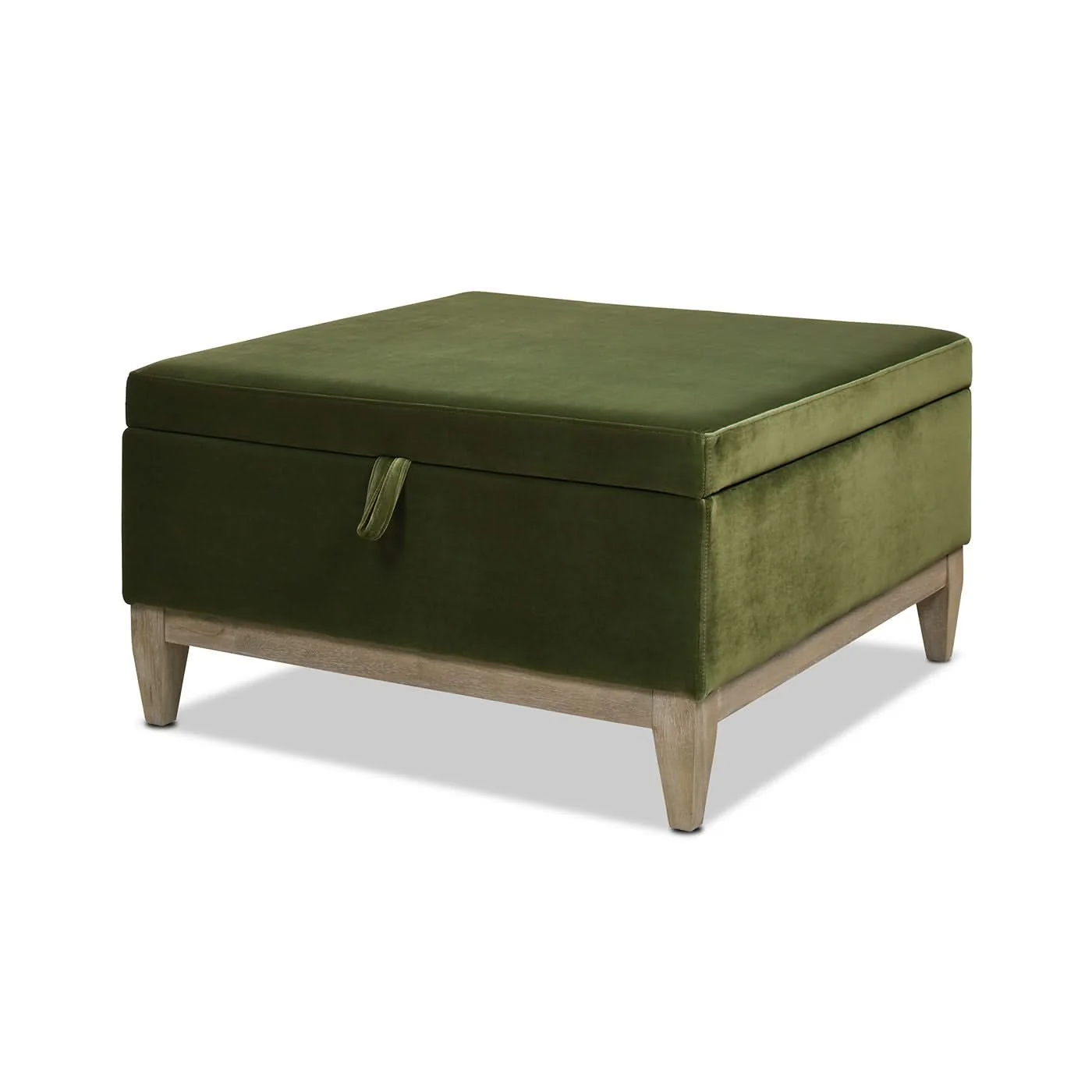 Knox - Square Storage Cocktail Ottoman - Olive Green - Image 3