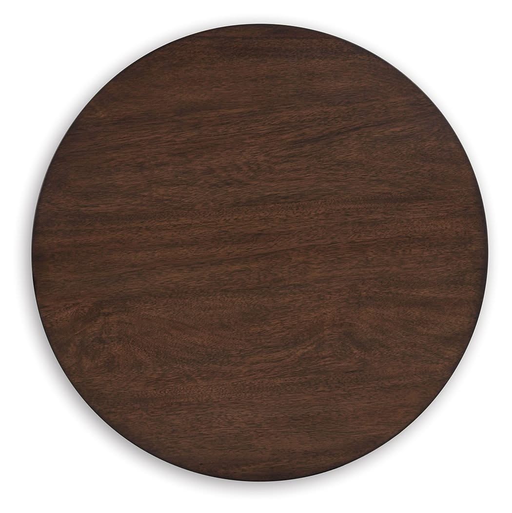 Korestone - Round End Table - Dark Brown - Image 4