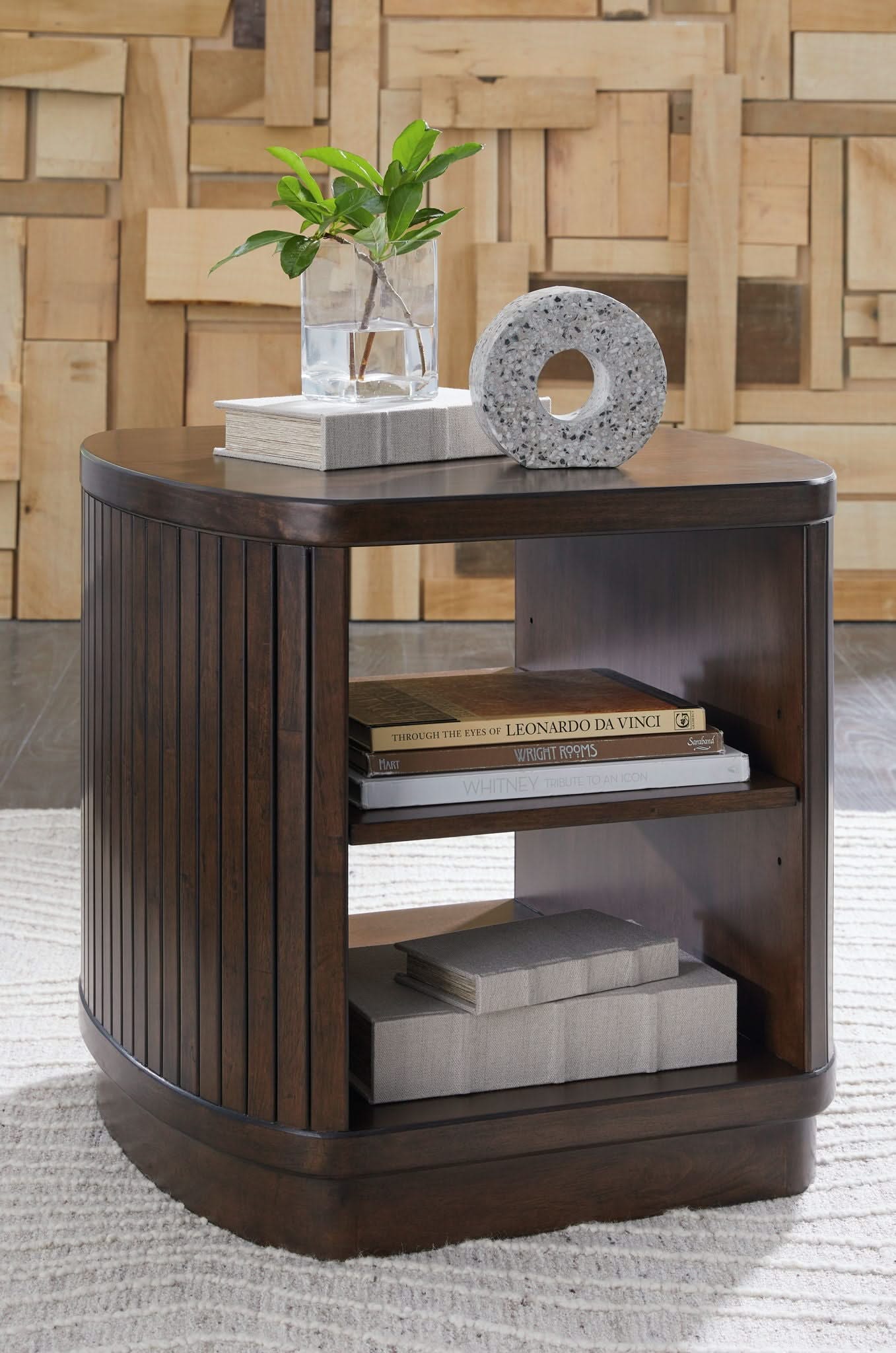 Korestone - Square End Table - Dark Brown - Image 3