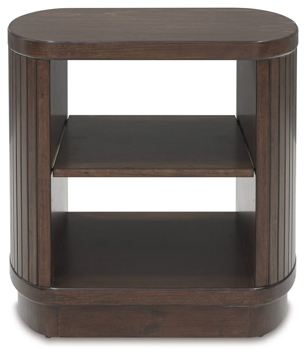 Korestone - Square End Table - Dark Brown - Image 4