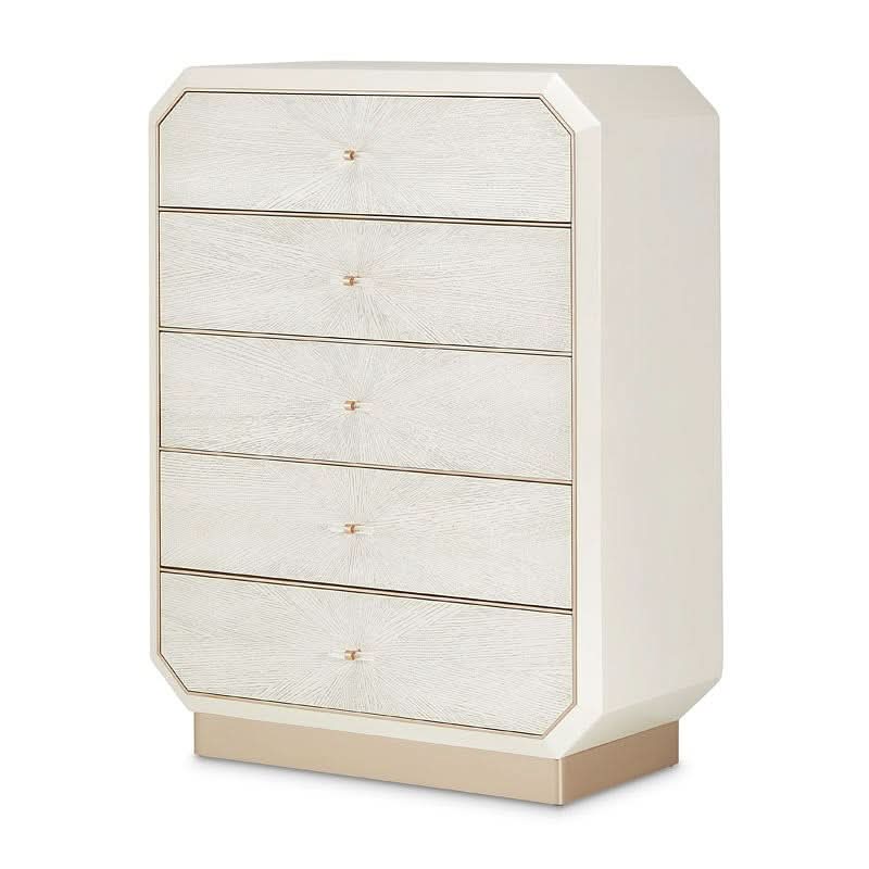 La Rachelle Medium Champagne Modern Glam 5 Drawer Chest - Image 2