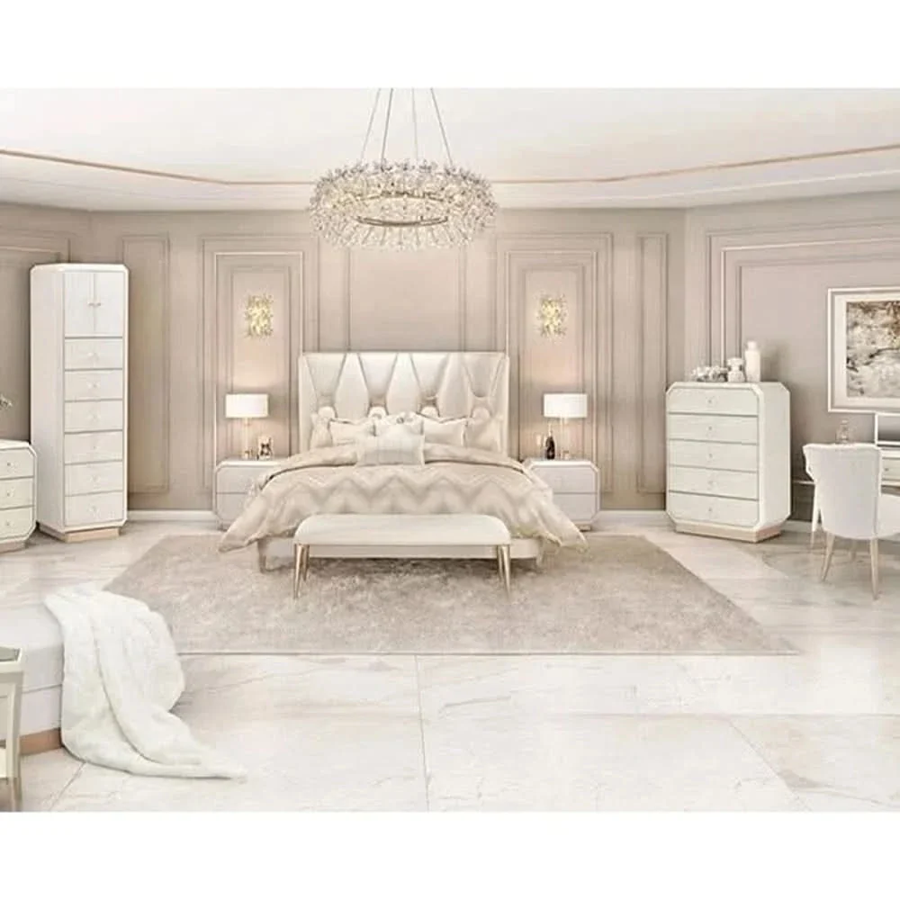 La Rachelle Medium Champagne Modern Glam 5 Drawer Chest - Image 7