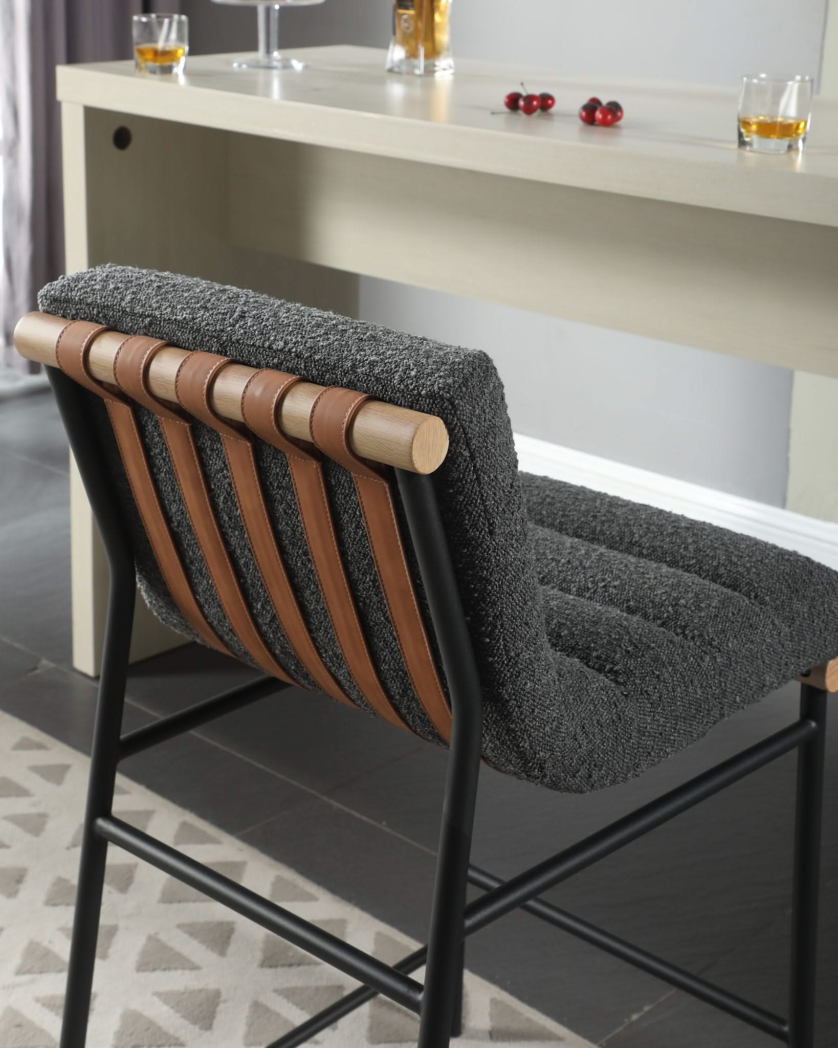 Lahni - 17" Boucle Fabric Counter Height Chair - Image 13