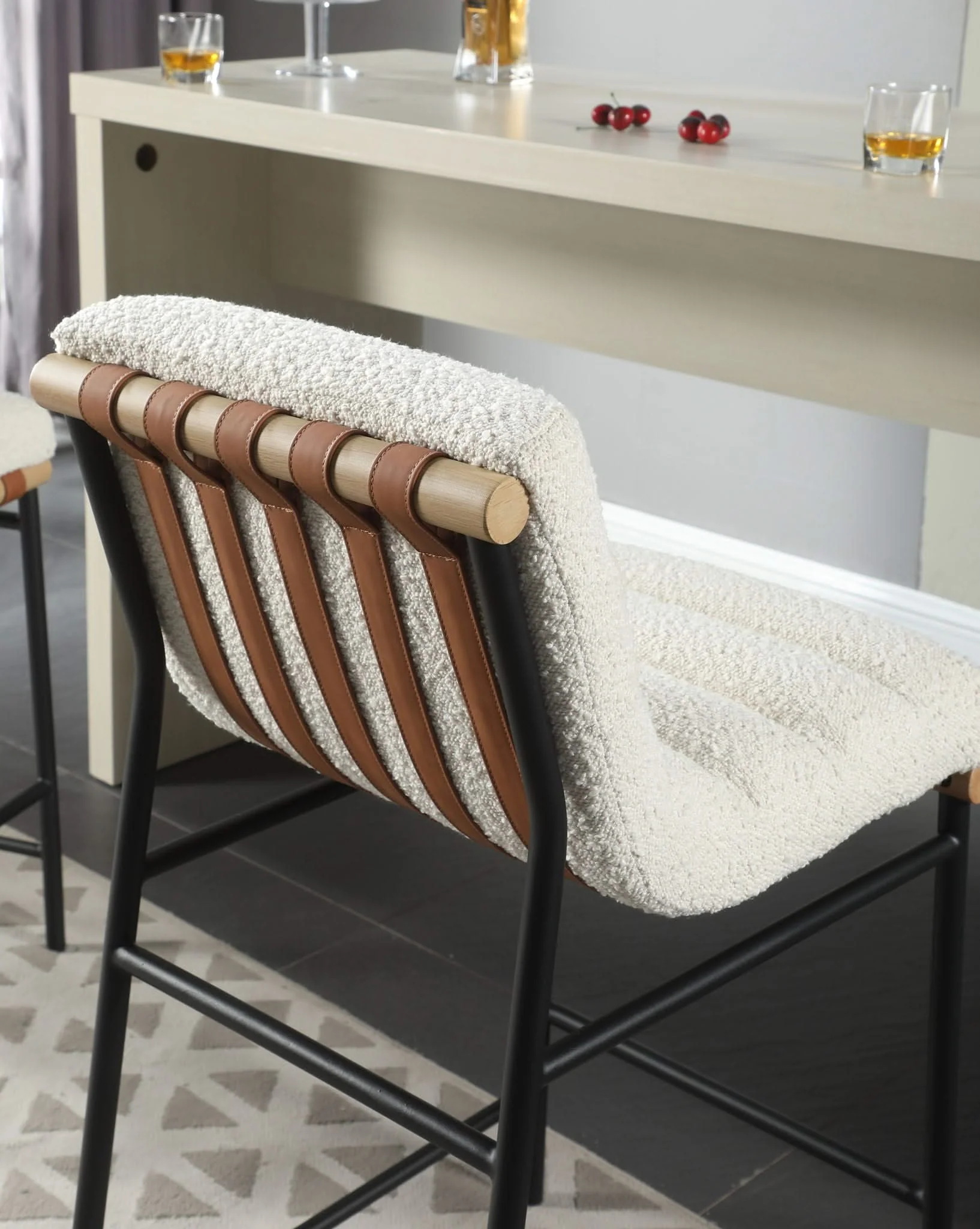 Lahni - 17" Boucle Fabric Counter Height Chair - Image 14