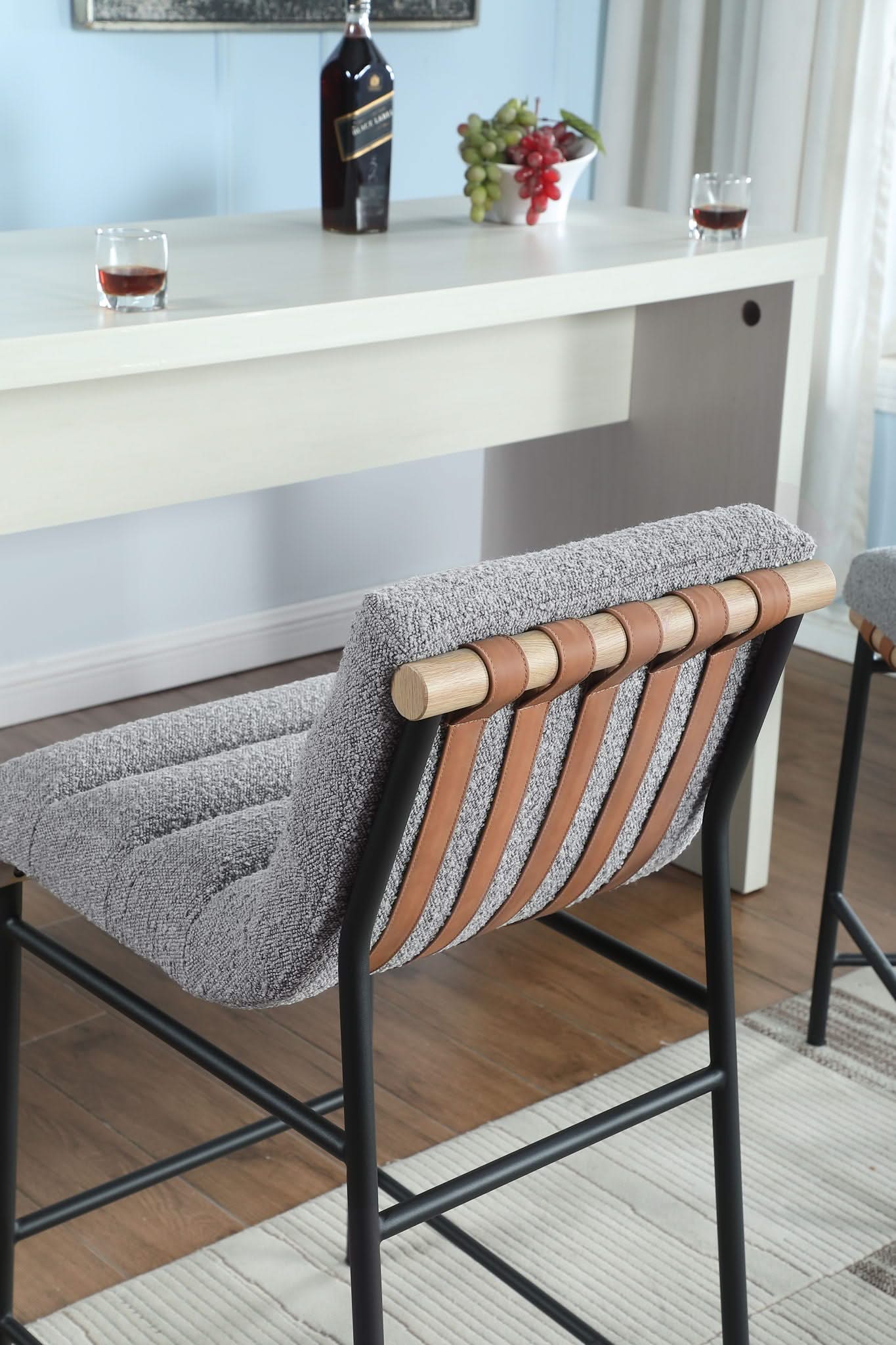 Lahni - 17" Boucle Fabric Counter Height Chair - Image 8