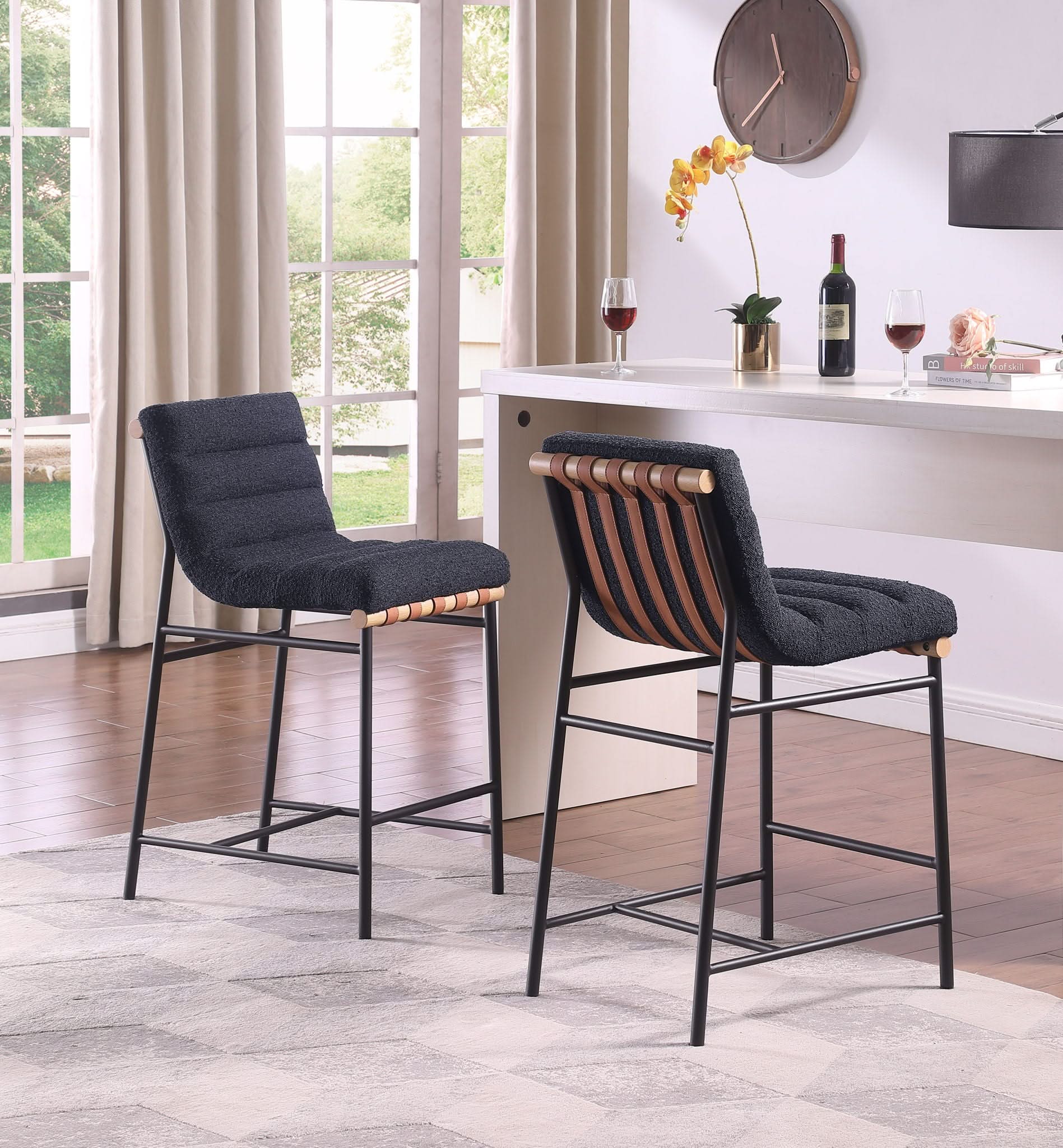 Lahni - 17" Boucle Fabric Counter Height Chair - Image 9