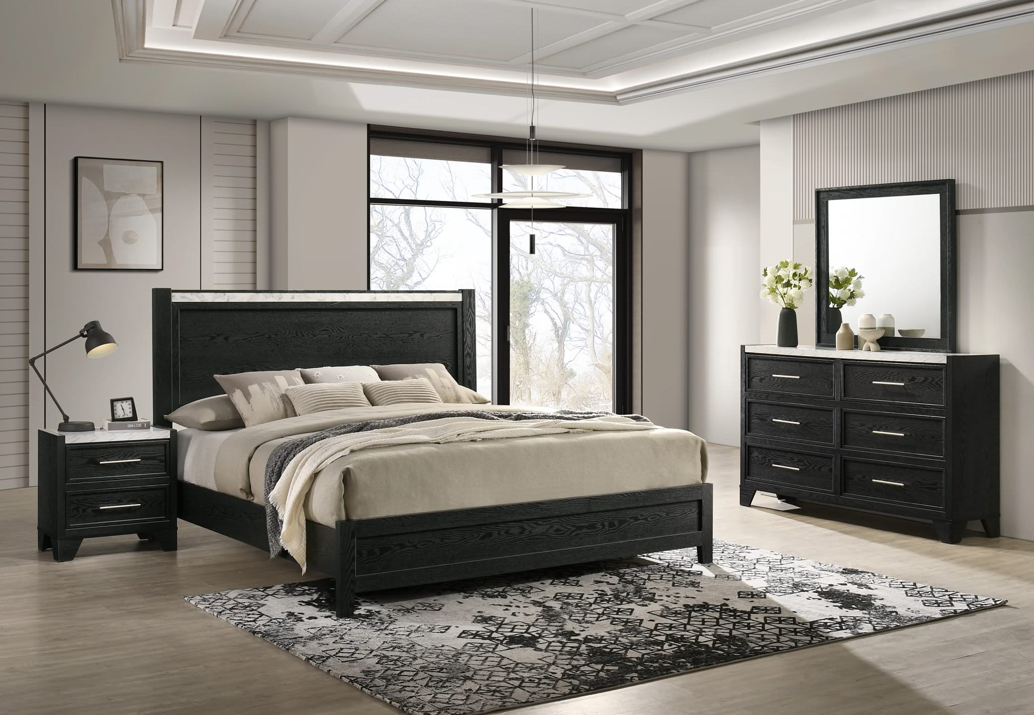 Lamar - Dresser & Mirror- Black - Image 2