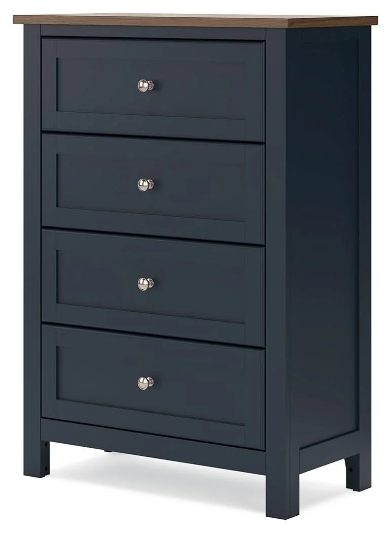 Landocken - Four Drawer Chest - Brown / Blue - Image 2