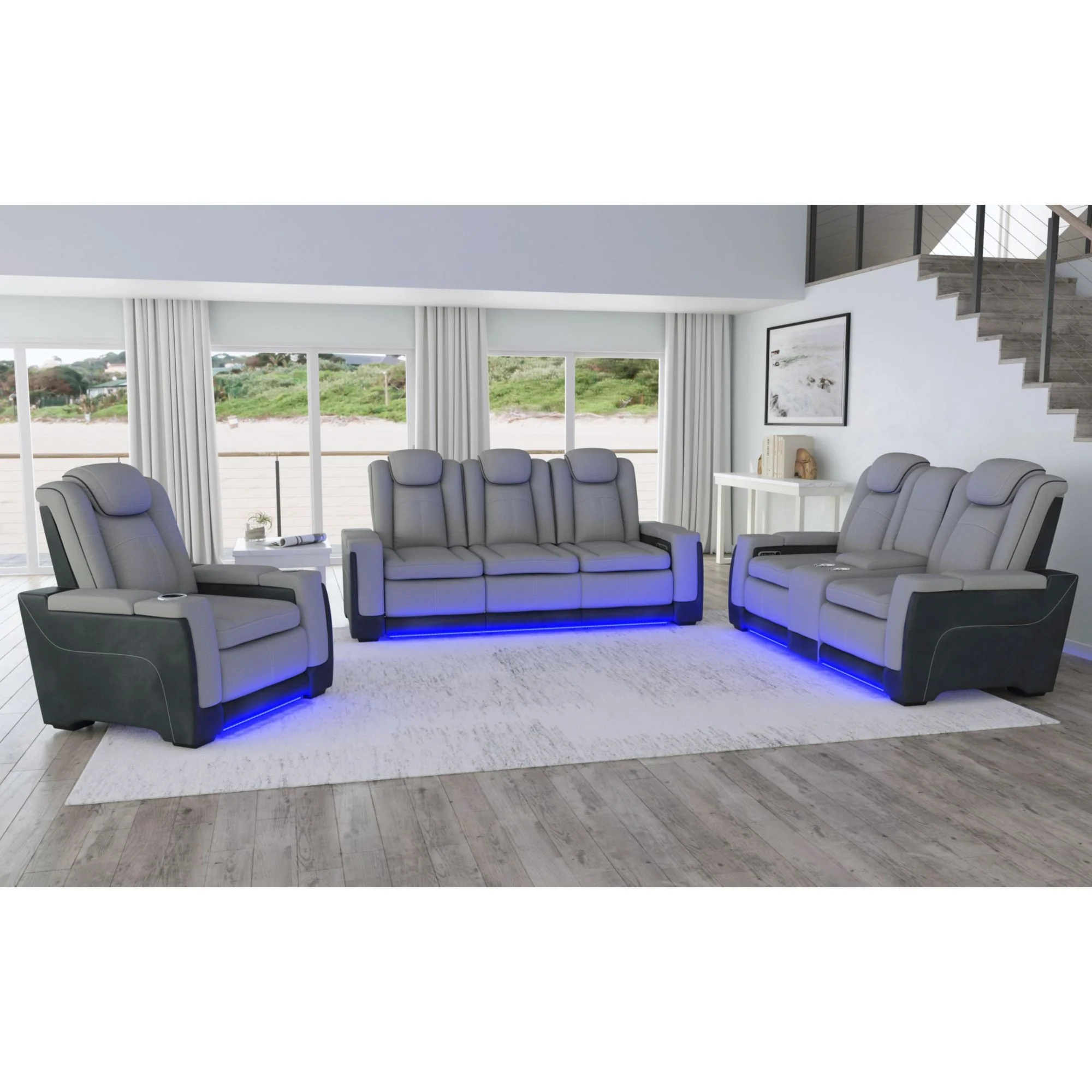 Lantana - Power Motion Loveseat With Power Headrest, LED, And Console - Image 8
