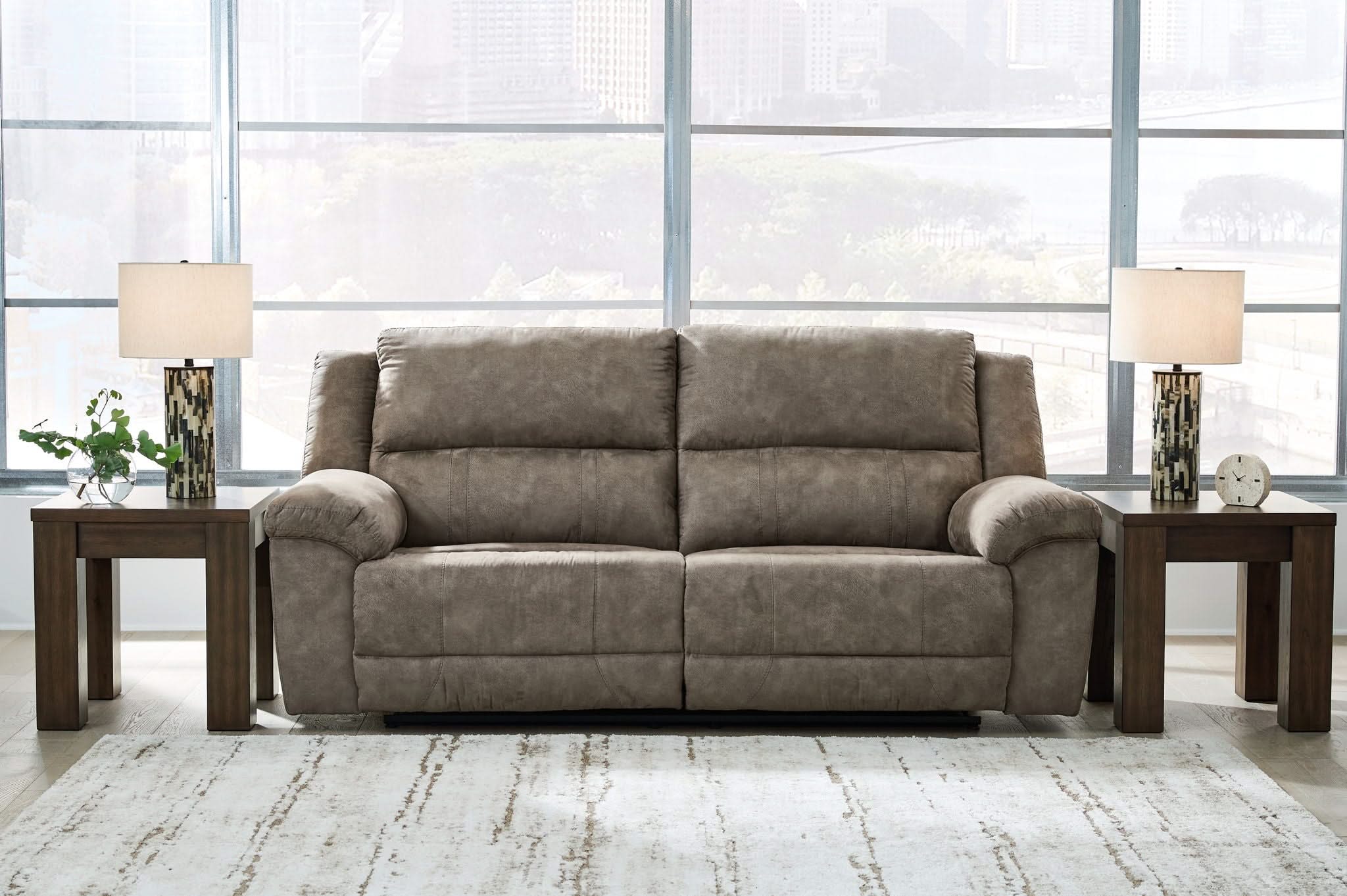 Laresview - 2 Seat Reclining Sofa - Fossil - Image 4