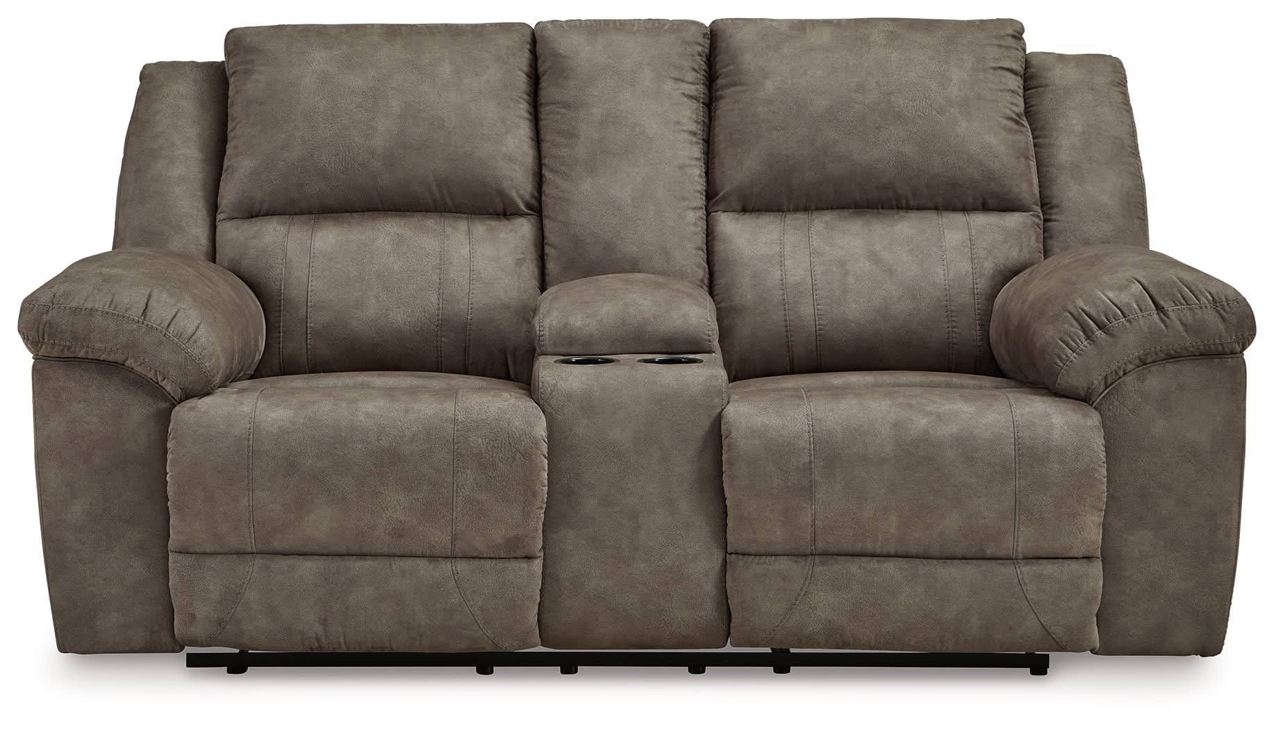 Laresview - Dbl Reclining Loveseat with Console - Fossil - Image 2