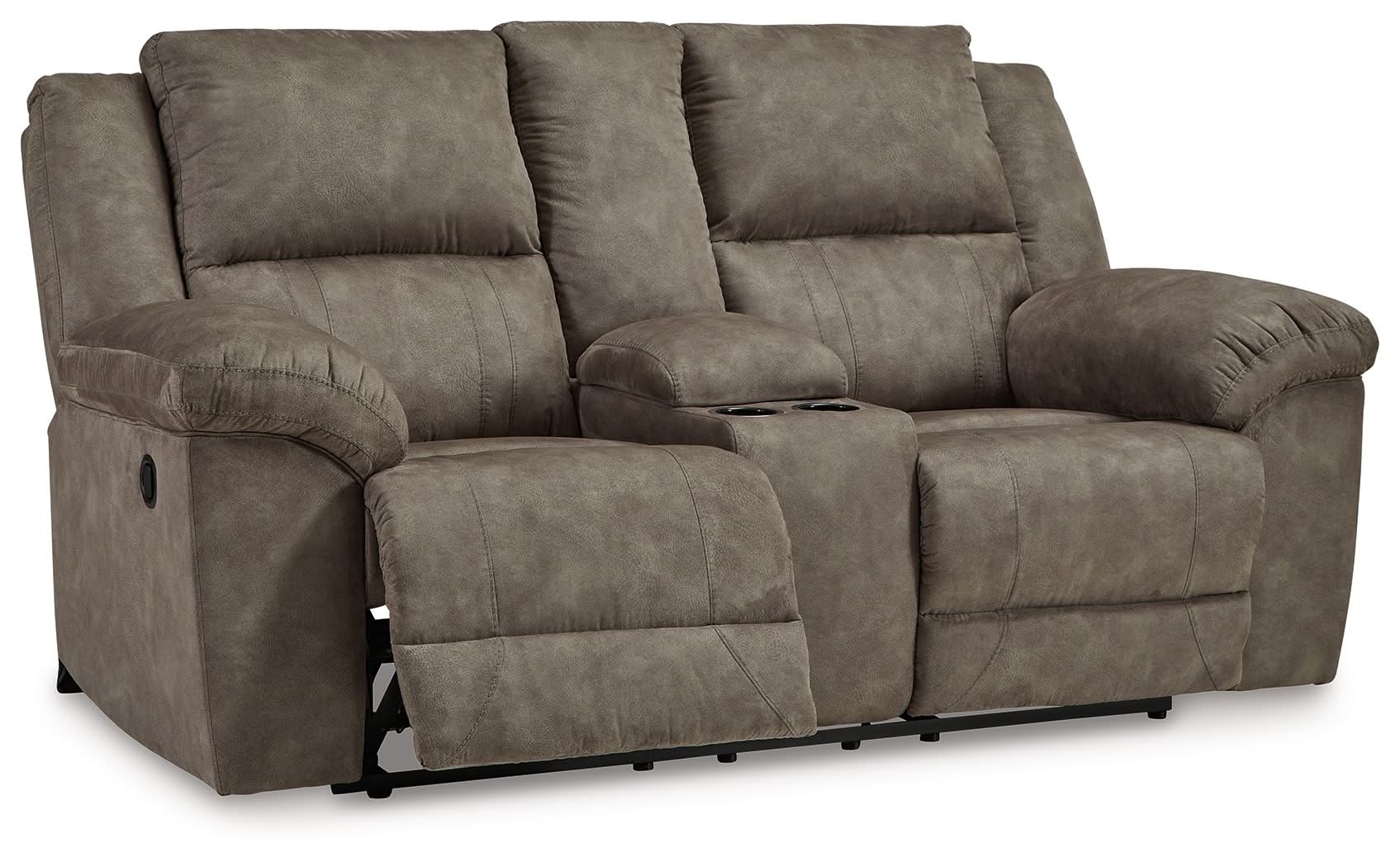 Laresview - Dbl Reclining Loveseat with Console - Fossil - Image 4