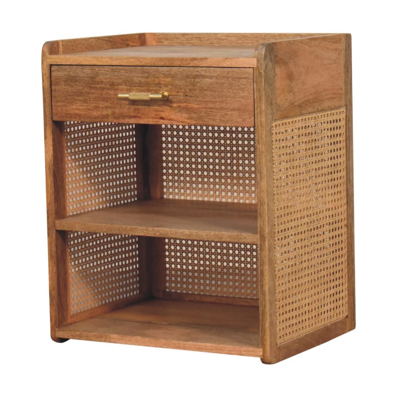 Larissa - T Bar Open Bedside Table - Oak - Image 3