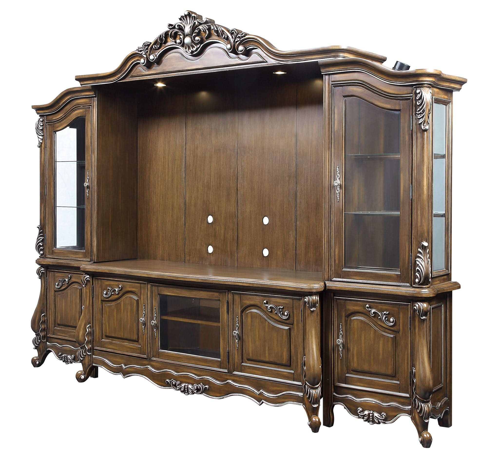 Latisha - Entertainment Center - Antique Oak - Image 3