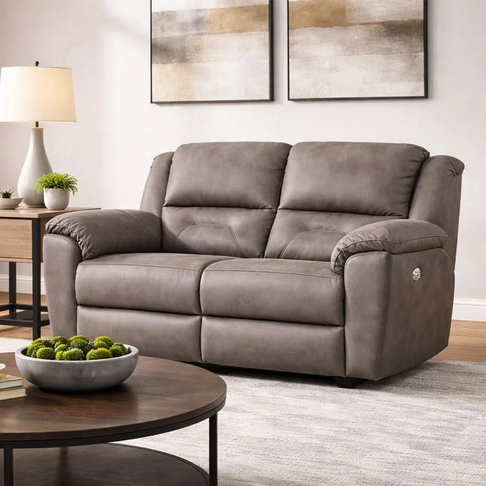 Latitude Power Leather Reclining Sofa and Loveseat Set with Wall Hugger and Console - Image 5