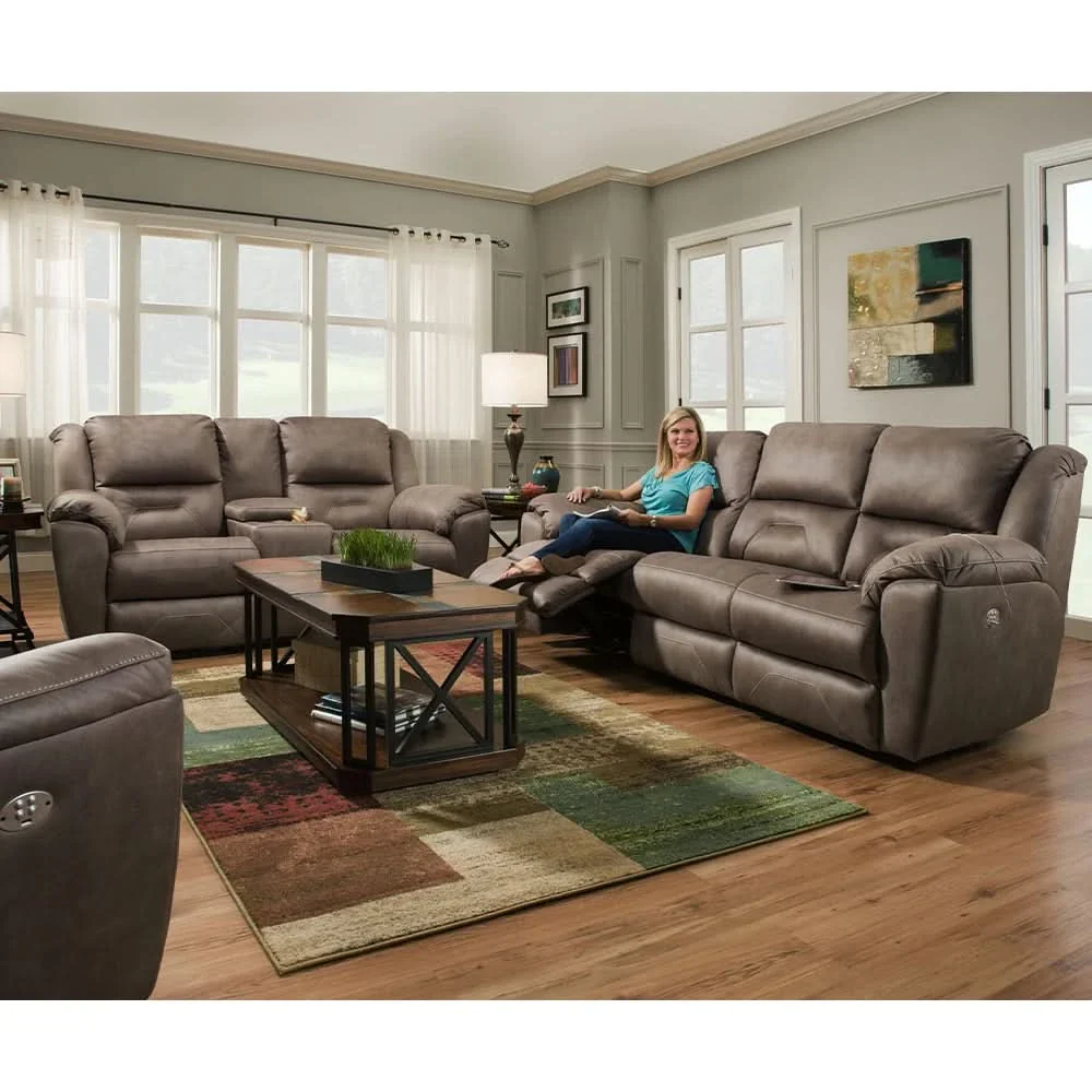 Latitude Power Leather Reclining Sofa with Wall Hugger Design - Image 5