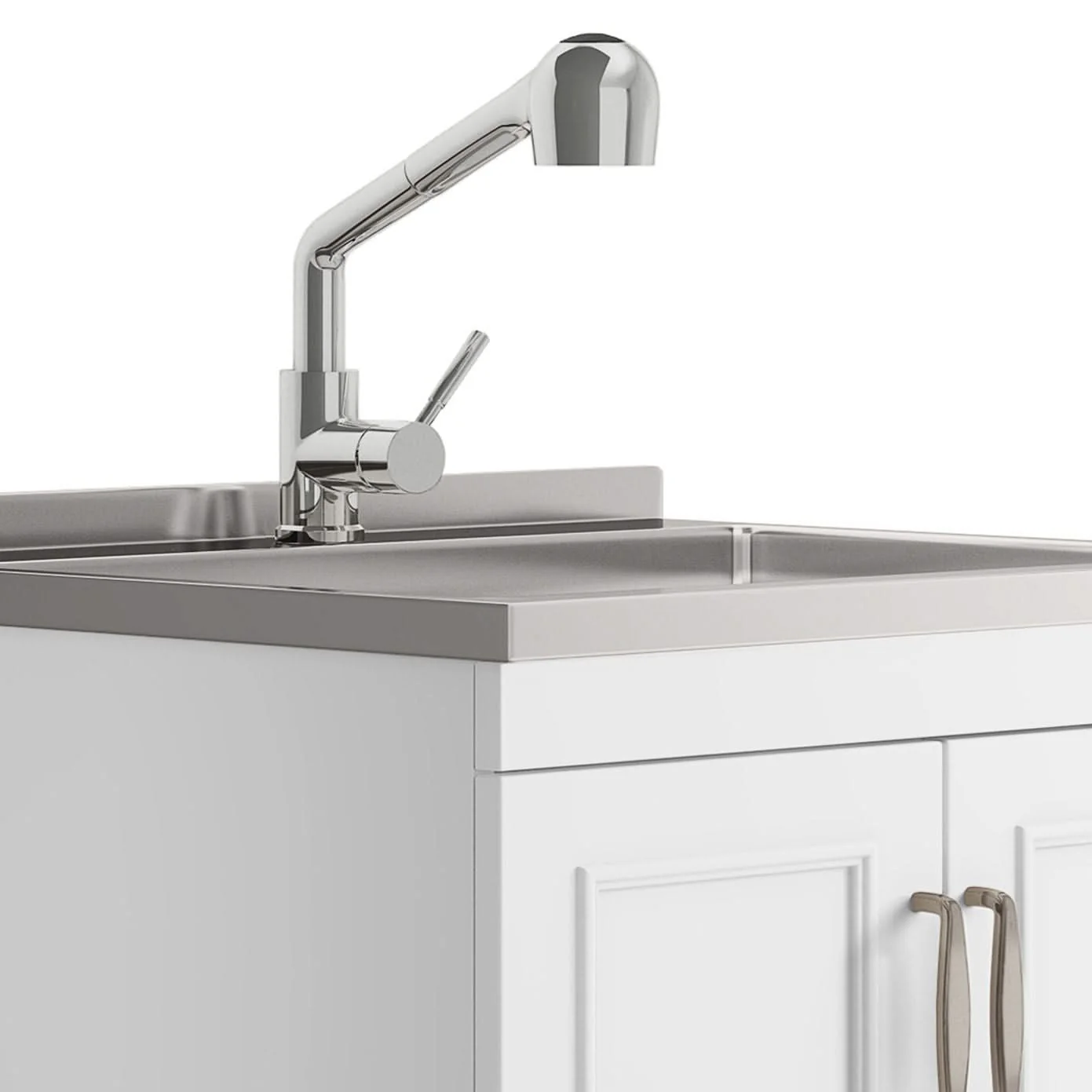 Cardinal - Laundry Cabinet With Faucet And Sink - White - Image 2