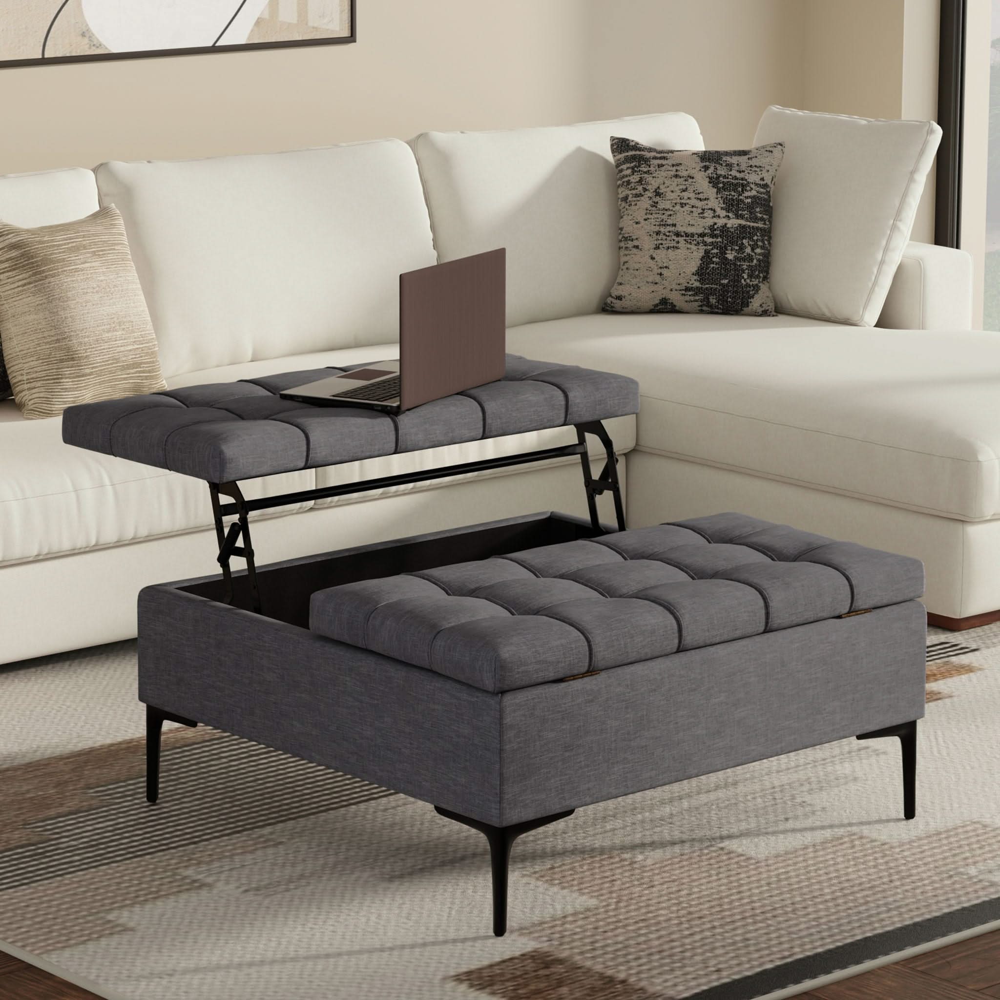 Laura - Lift Top Storage Ottoman - Image 10