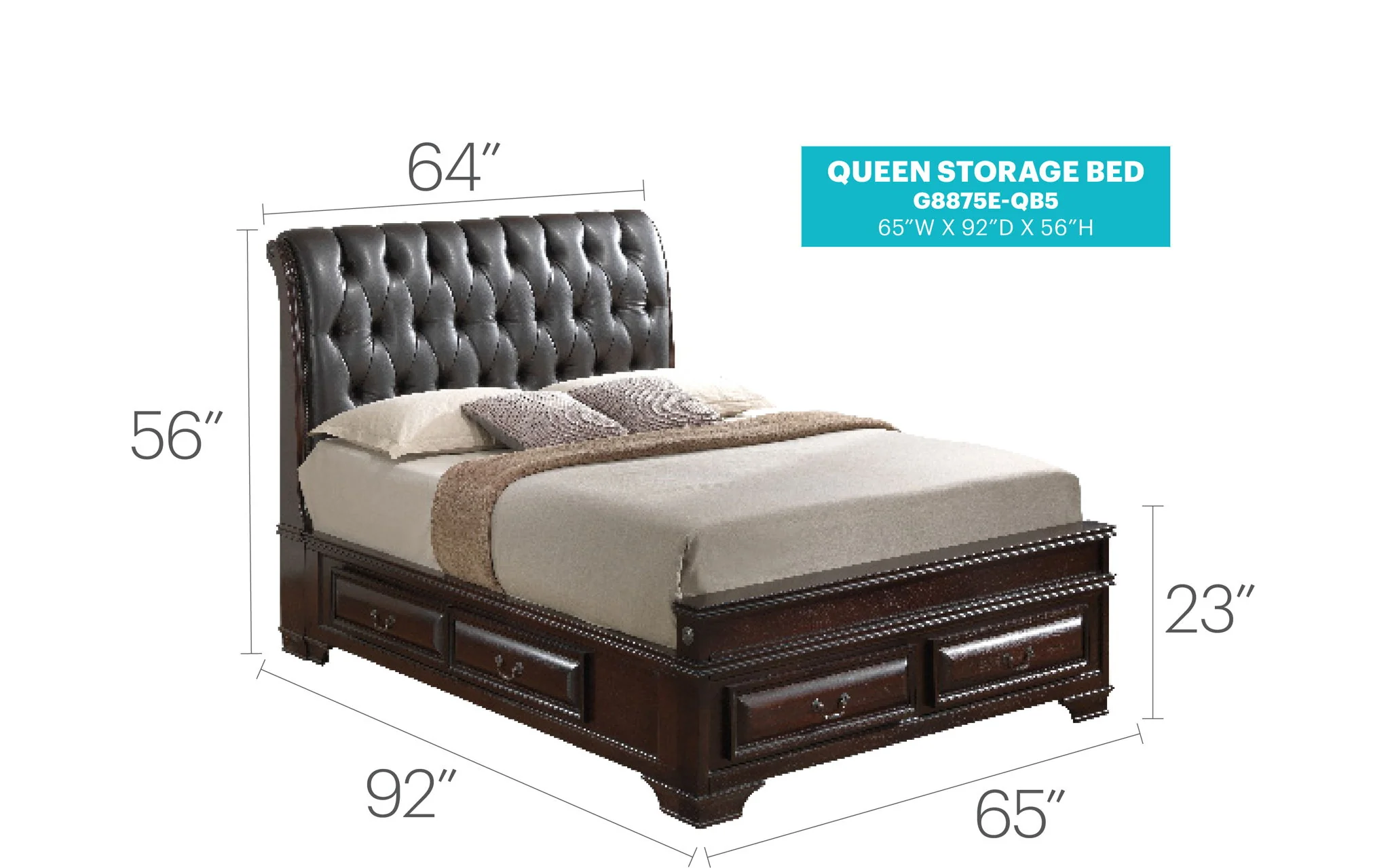 LaVita - Storage Bed Elegant Transitional - Image 4