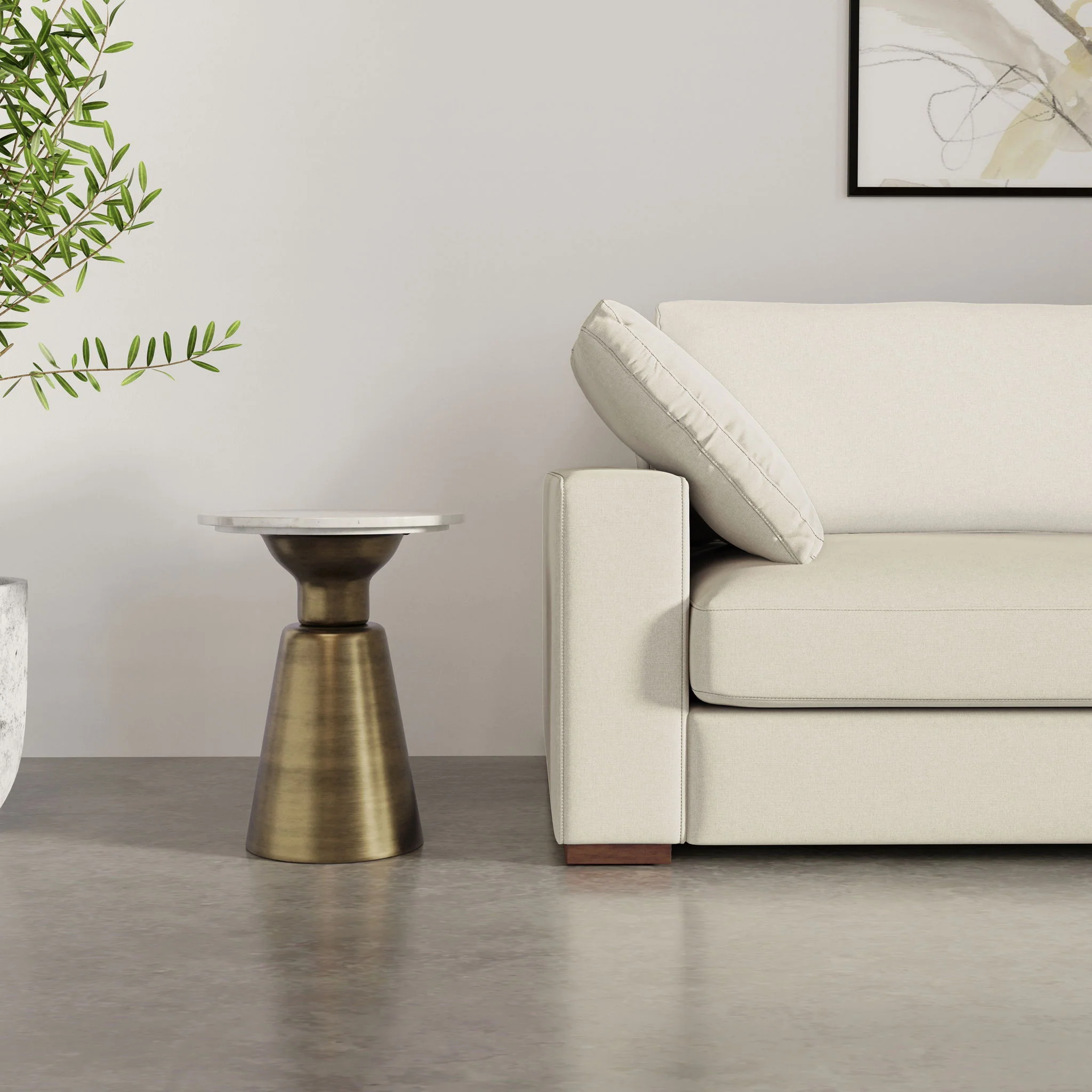 Leyla - Side Table - Antique Brass - Image 2