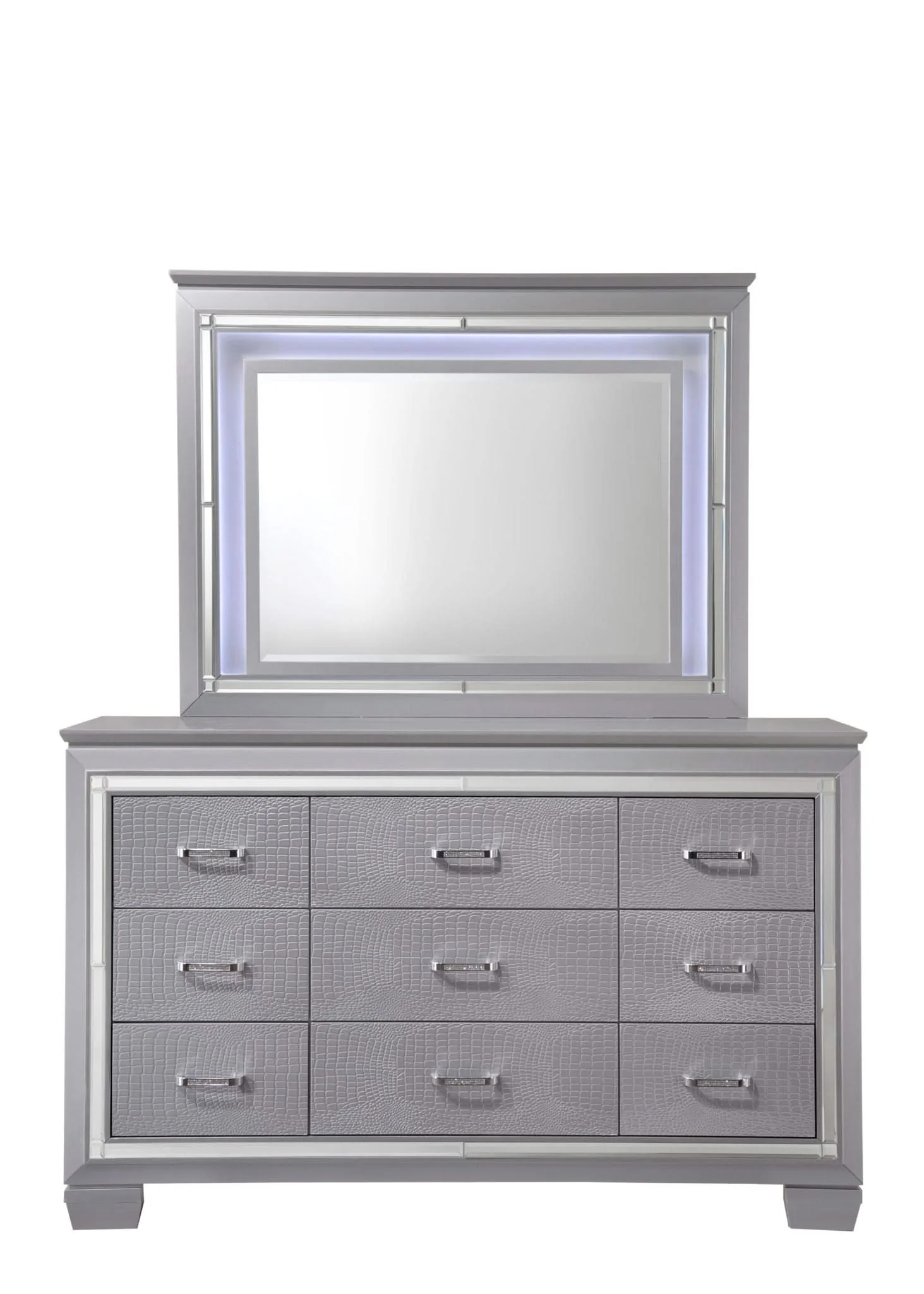 Lillian - Dresser & Mirror - Gray - Image 3