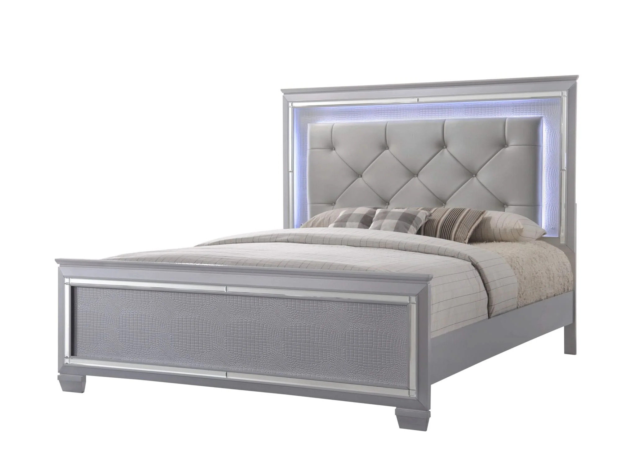 Lillian - King 5 Piece Bedroom Set - Gray - Image 2