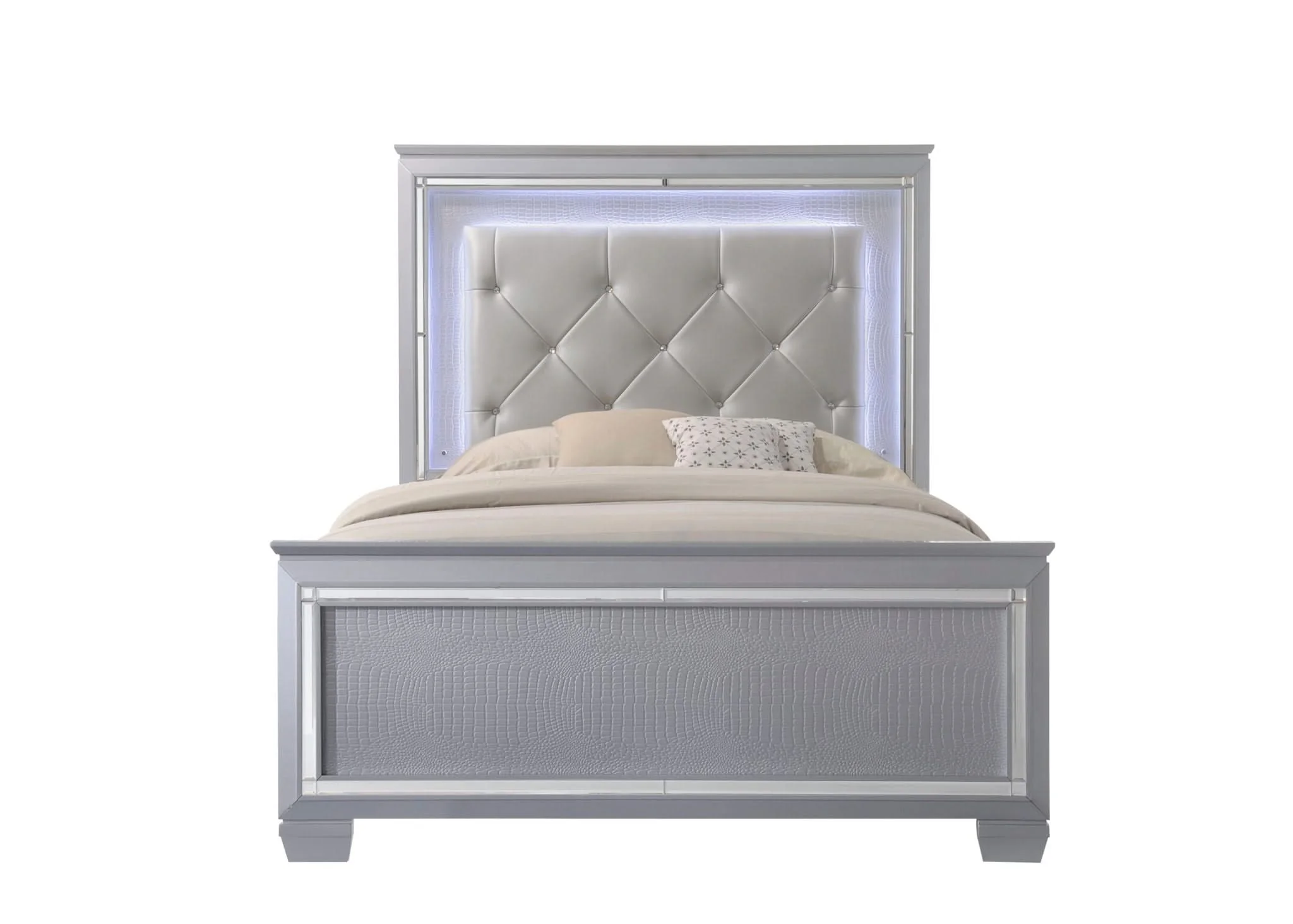 Lillian - Queen Upholstered Bed - Gray - Image 3